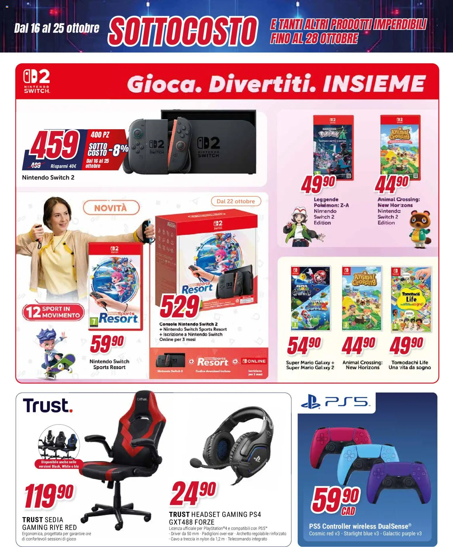 Volantino Trony del 16/10/2026 | Pagina: 10 | Prodotti: Telecomando, Cavo, Gioco, Sedia