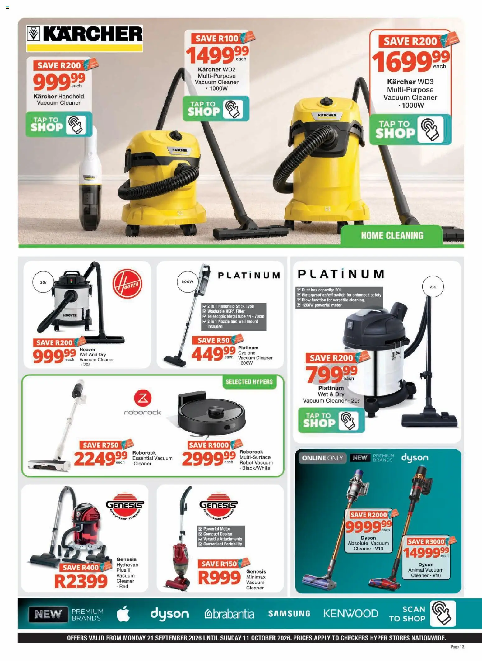 New Checkers catalogue – valid from 21/09/2026 | Page: 13 | Products: Vacuum cleaner, Box, Switch, Tap