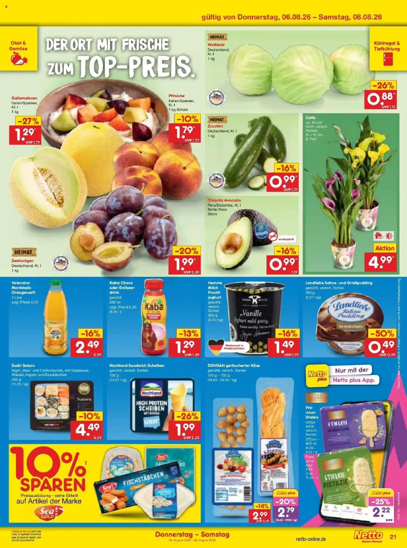 Netto Marken-Discount Prospekt Hamburg – gültig ab 03.08.2026 | Seite: 39 | Produkte: Käse, Joghurt, Pudding, Avocado