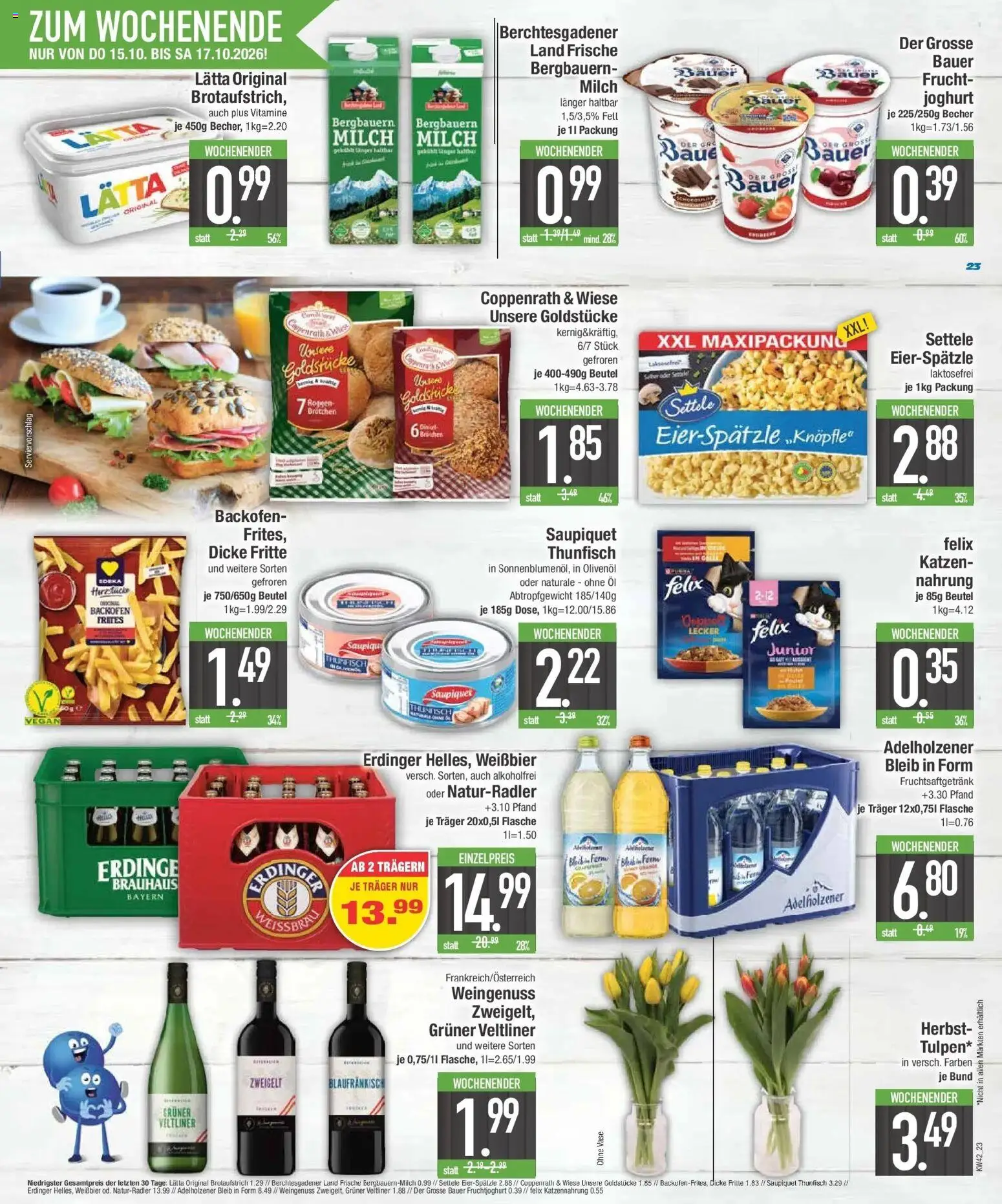 E center Prospekt München (ab 12.10.2026) zum Blättern | Seite: 25 | Produkte: Öl, Weißbier, Olivenol, Adelholzener