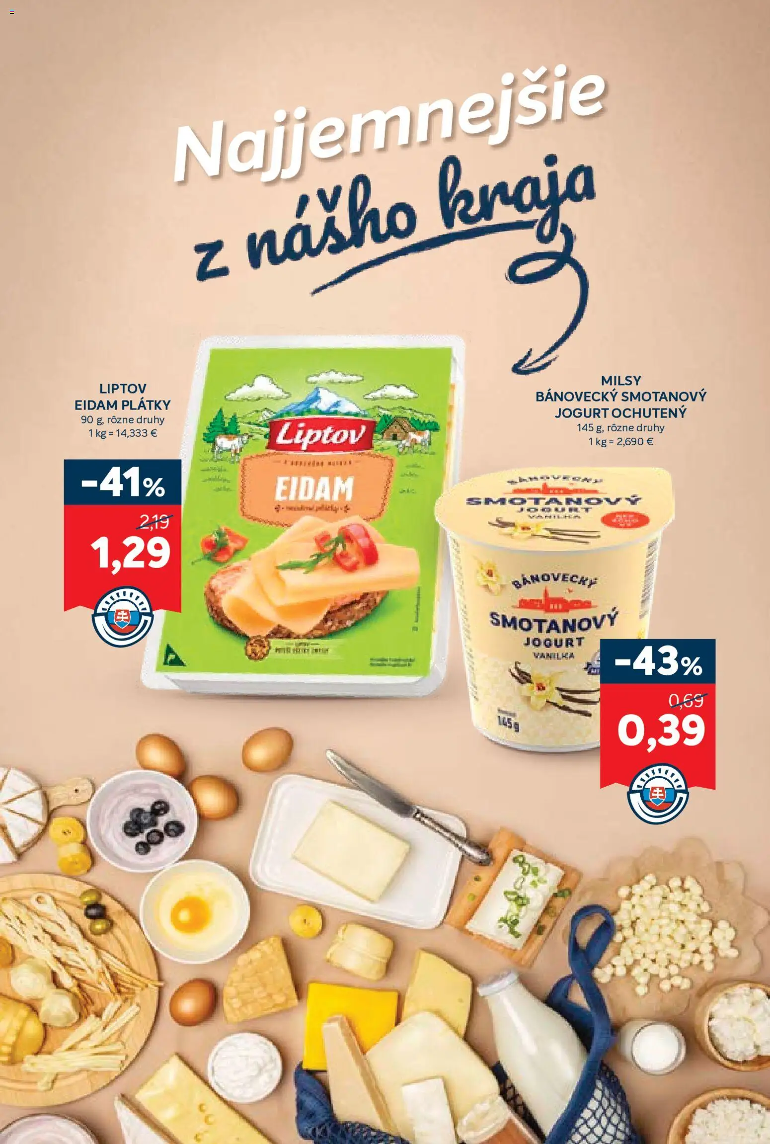 Nové Kraj akcie – leták je platný od 20.08.2026 | Strana: 7 | Produkty: Jogurt, Eidam, Smotanový jogurt, Vanilka