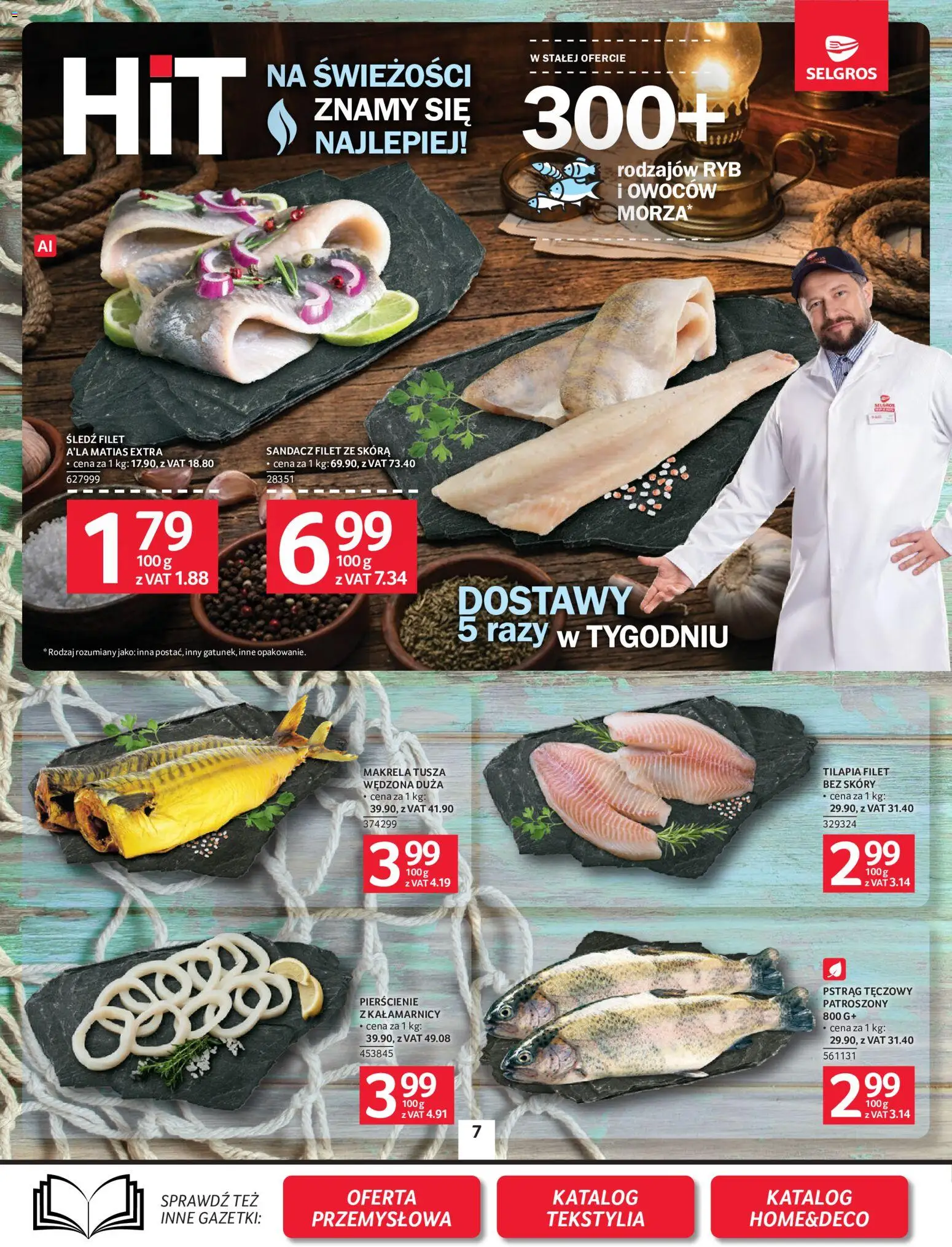 Selgros cash&carry gazetka od 24.09.2026 | Strona: 7 | Produkty: Pstrąg tęczowy, Pstrąg, Tilapia, Tekstylia