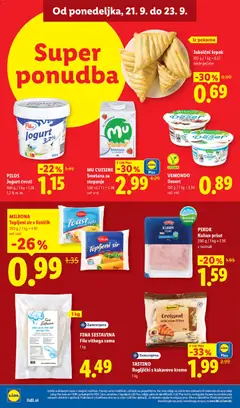 Lidl katalog akcije – veljaven od 17.09.2026 | Stran: 42 | Izdelki: Smetana za stepanje, Topljeni sir, Jogurt, Smetana