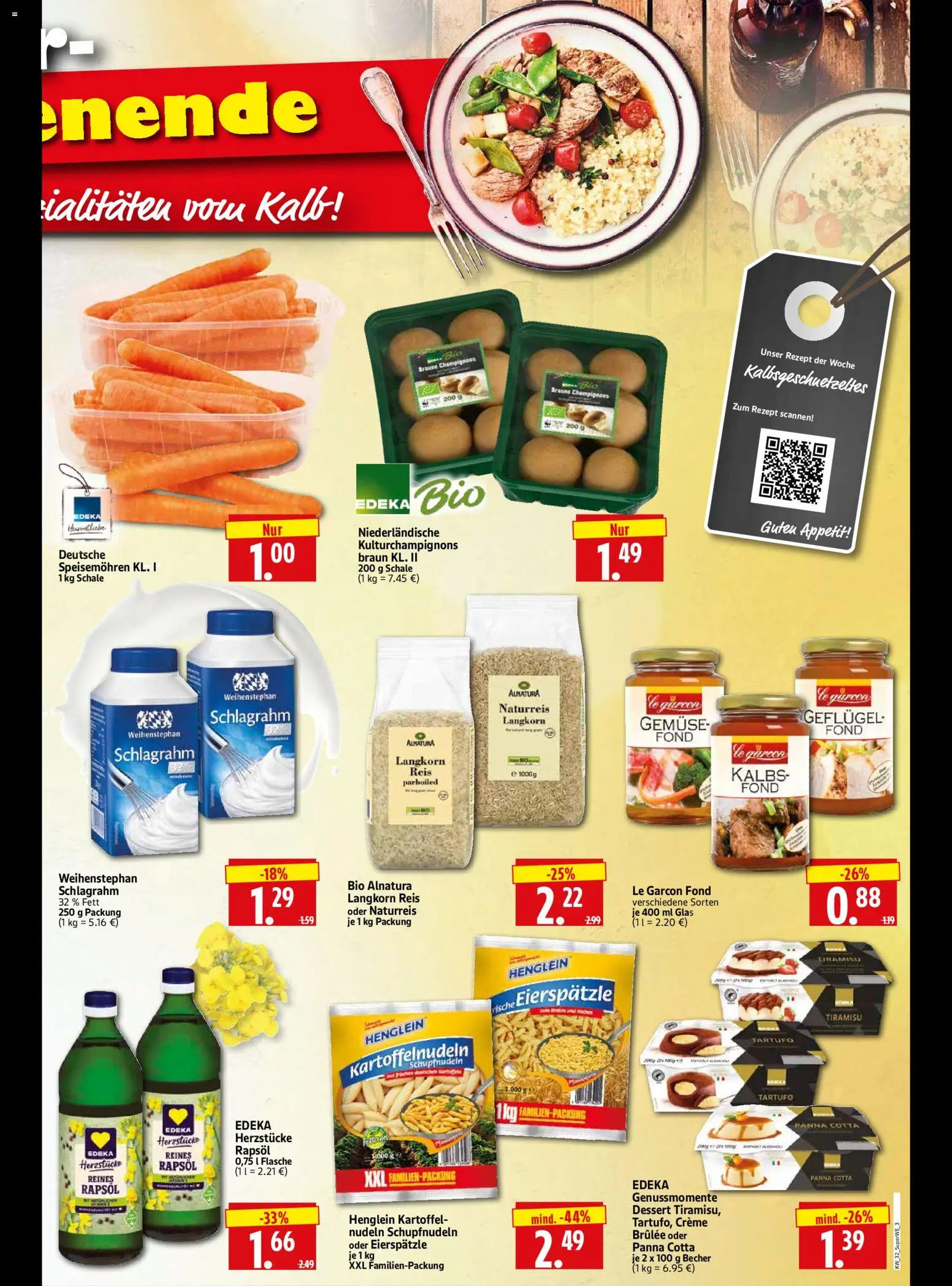HERKULES Sonderbeilage – gültig ab 06.08.2026 | Seite: 3 | Produkte: Rapsöl, Creme, Gemüse, Nudeln