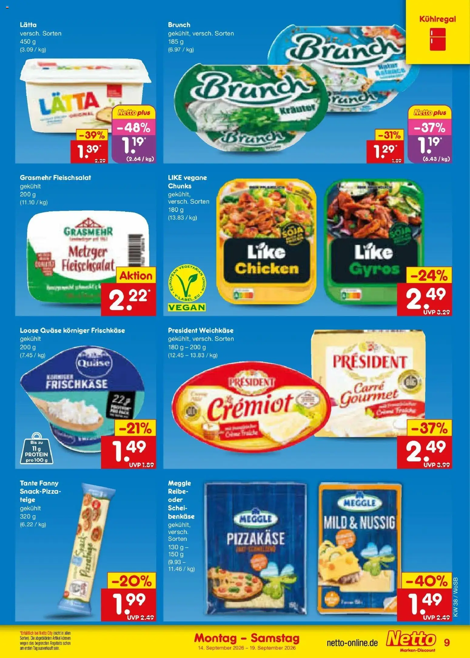 Netto Marken-Discount Prospekt Ludwigshafen-Edigheim – gültig ab 14.09.2026 | Seite: 11 | Produkte: Gyros, Lätta, Frischkase