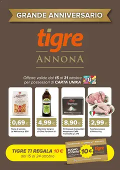 Anteprima del volantino Tigre volantino anniversario Annona valido a partire dal 15/10/2026