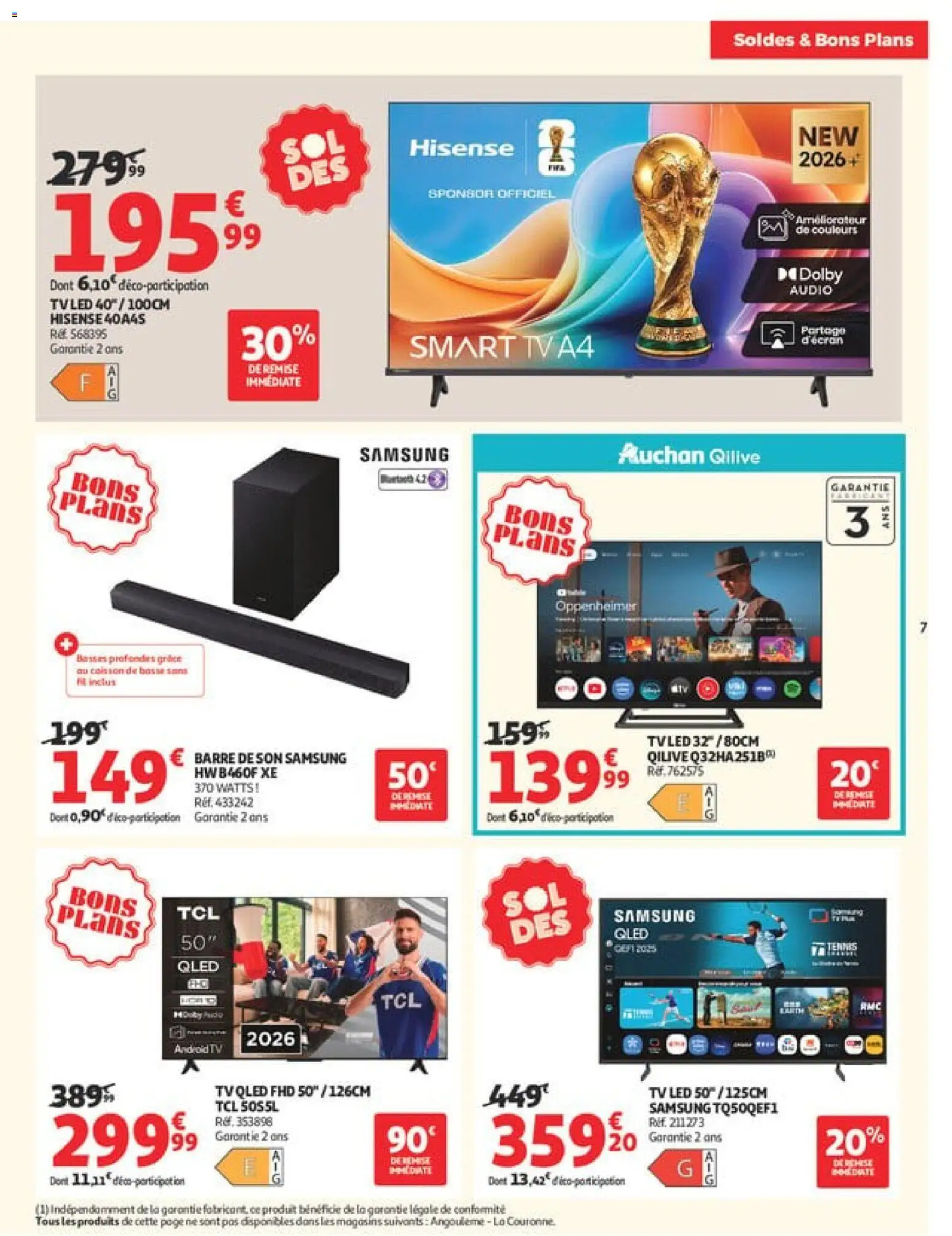 {H1} | Page: 7 | Produits: Télévision, TV led, Smart TV, Barre de son