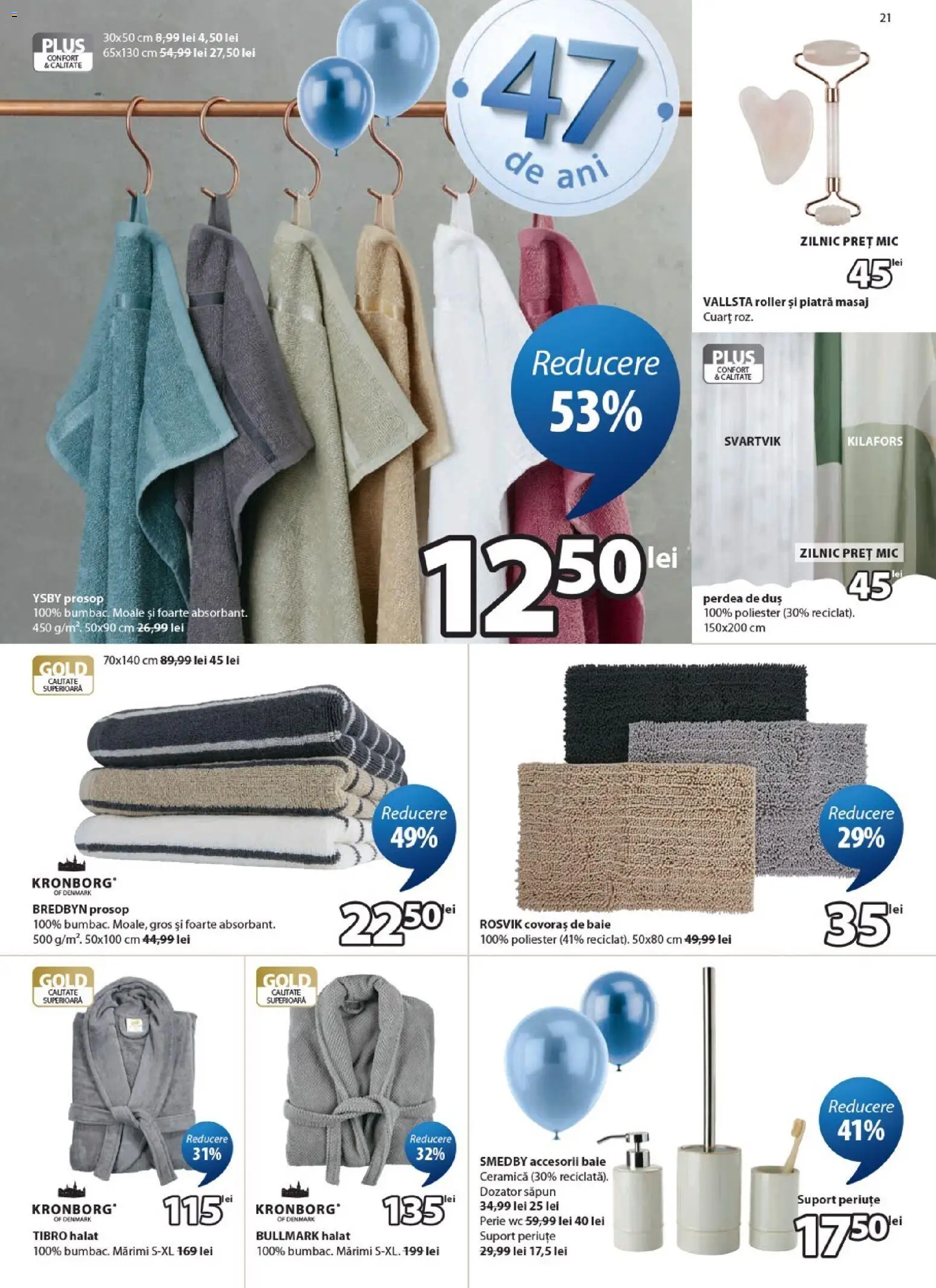 Noul catalog JYSK – valabil de la 25.03.2026 | Pagină: 21 | Produse: Perdea, Perie, Covoraș de baie, Săpun