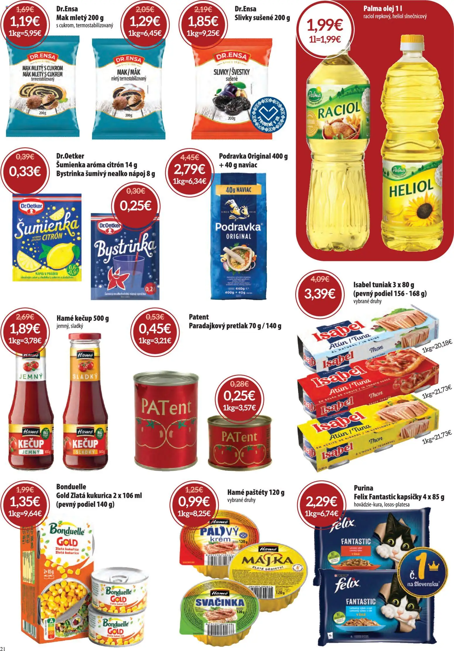 Nové Nitrazdroj akcie – leták je platný od 06.08.2026 | Strana: 21 | Produkty: Tuniak, Kečup, Krém, Slivky