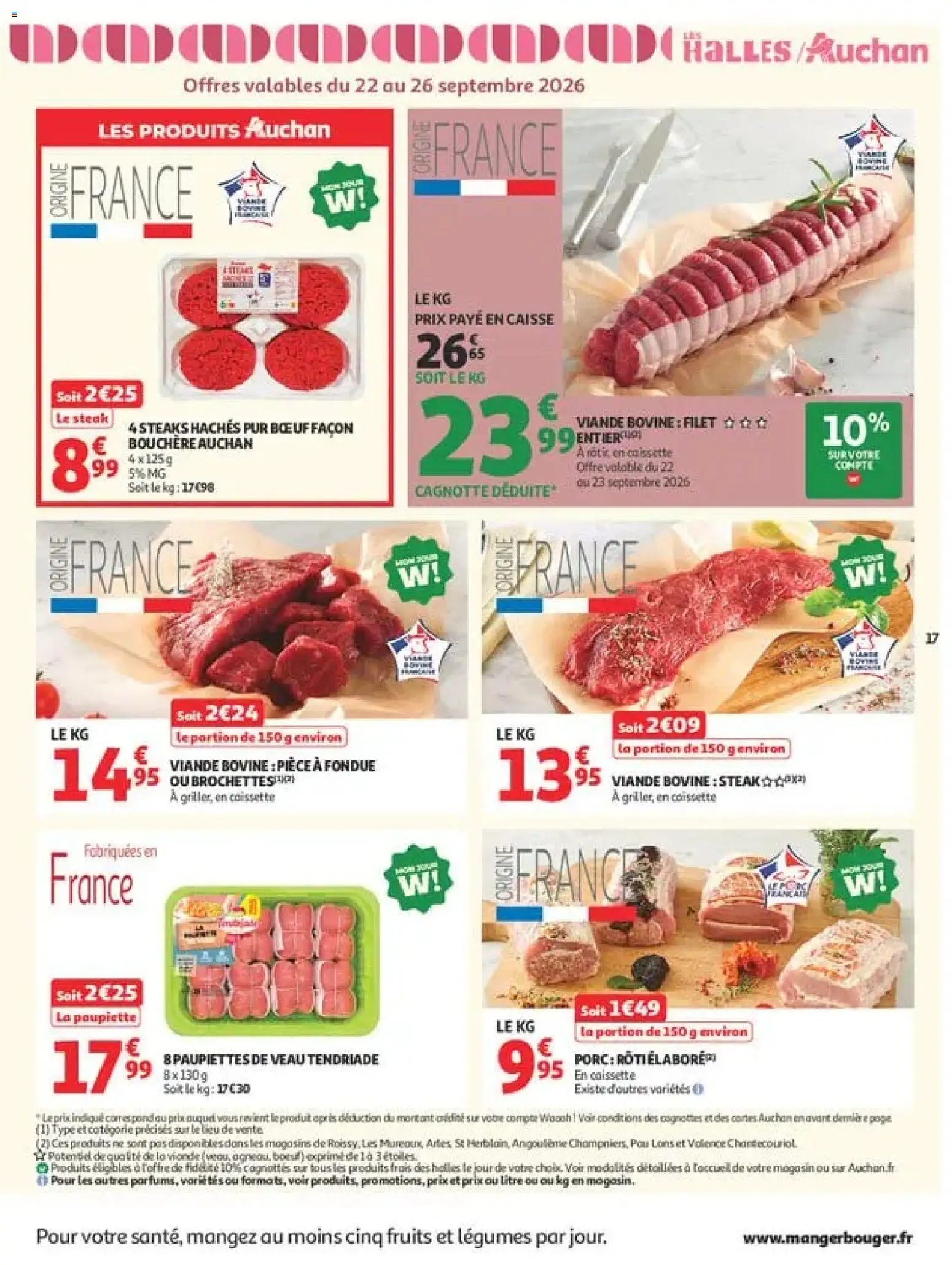 {H1} | Page: 17 | Produits: Steak, Paupiettes de veau, Viande, Viande bovine