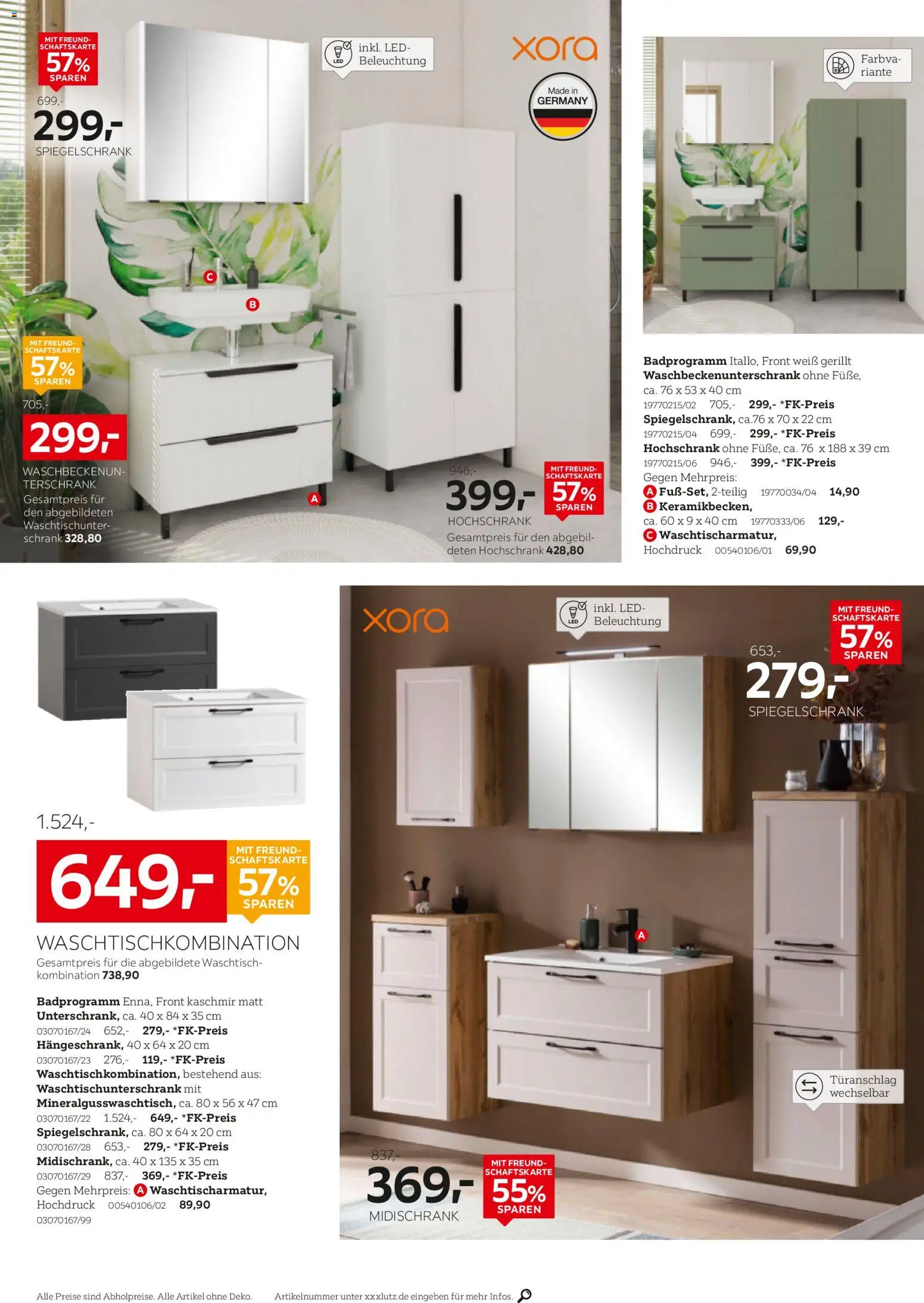 XXXLutz Nr. 1 beim Preis – gültig ab 17.10.2026 | Seite: 24 | Produkte: Handtuchhalter, Waschtisch, Hängeschrank, Midischrank