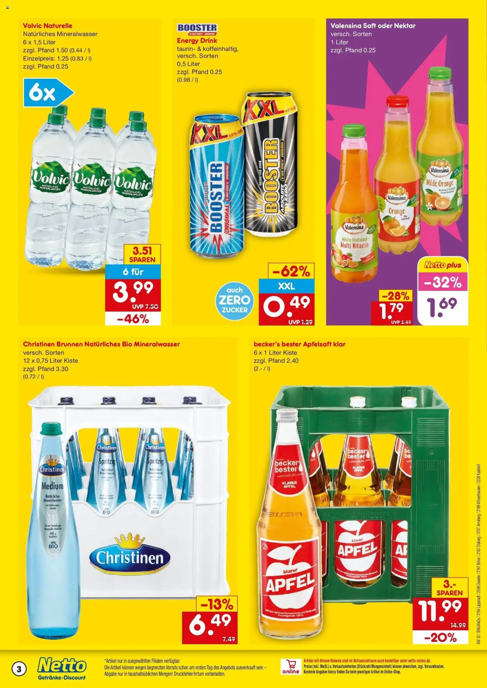 Netto Marken-Discount Prospekt Brilon – gültig ab 03.08.2026 | Seite: 3 | Produkte: Energy, Valensina, Zucker, Saft