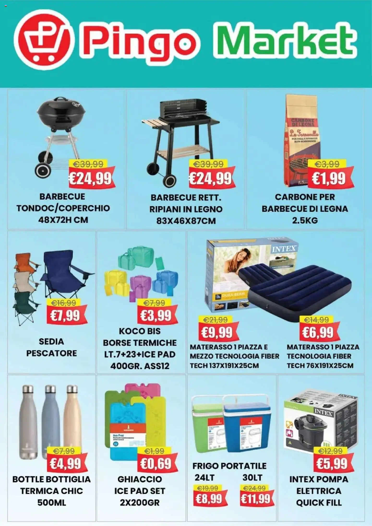 Volantino Offerte del 21.04.2026 | Pagina: 5 | Prodotti: Barbecue, Frigo portatile, Bottiglia, Sedia