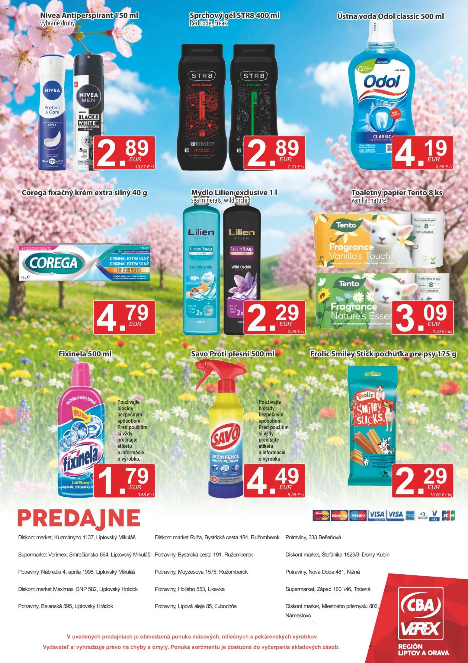 Nové CBA Verex akcie – leták je platný od 21.05.2026 | Strana: 12 | Produkty: Savo, Ústna voda, Krém, Voda