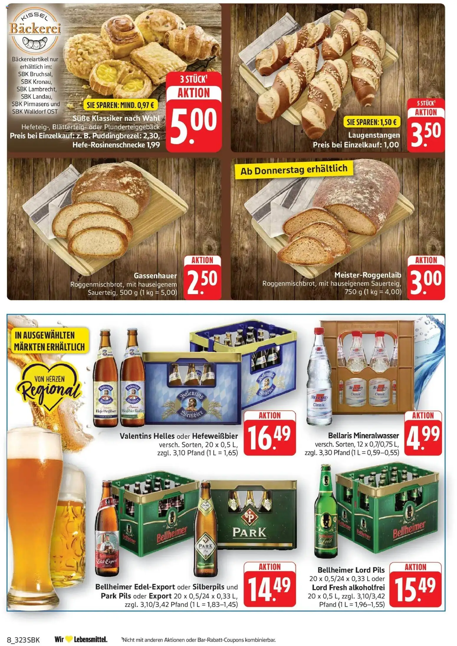 Edeka prospekt Pirmasens – gültig ab 26.05.2026 | Seite: 8 | Produkte: Bäckerei, Pils, Mineralwasser