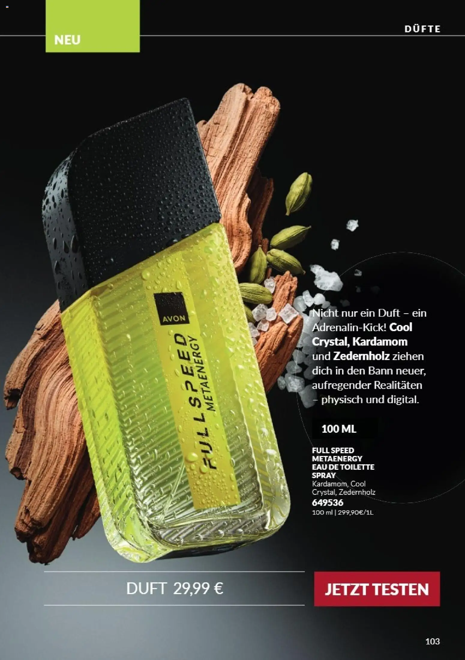 AVON Katalog Oktober 2026 – gültig ab 01.10.2026 | Seite: 103 | Produkte: Toilette, Duft, Eau de Toilette