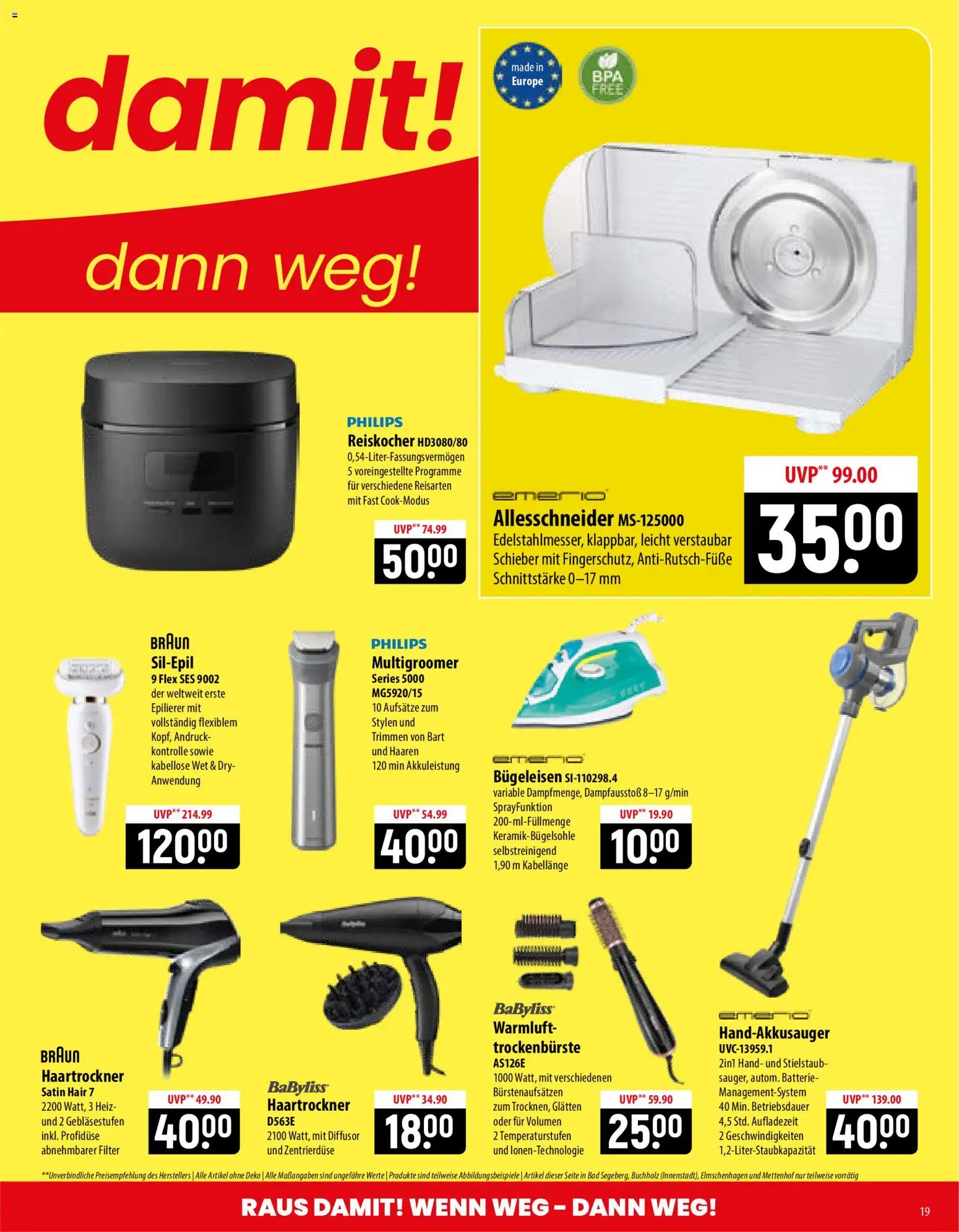 Famila Prospekt – gültig ab 19.10.2026 | Seite: 19 | Produkte: Philips, Bügeleisen, Haartrockner, Bad