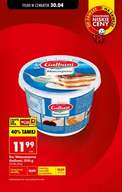 Pogląd oferty "Ser Mascarpone Galbani, 500 g, Mascarpone cheese, 500 g" - ważna od 29.04.2026 | Strona: 26