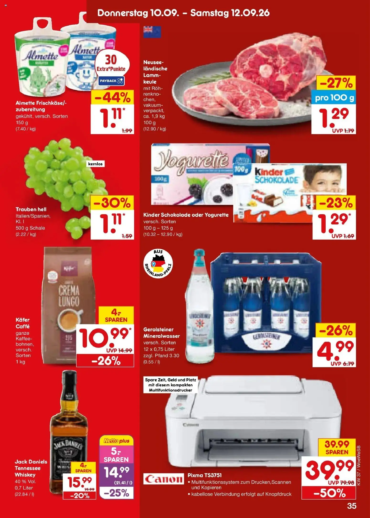 Netto Marken-Discount Prospekt Leonberg – gültig ab 07.09.2026 | Seite: 51 | Produkte: Yogurette, Kaffee, Mineralwasser, Whiskey