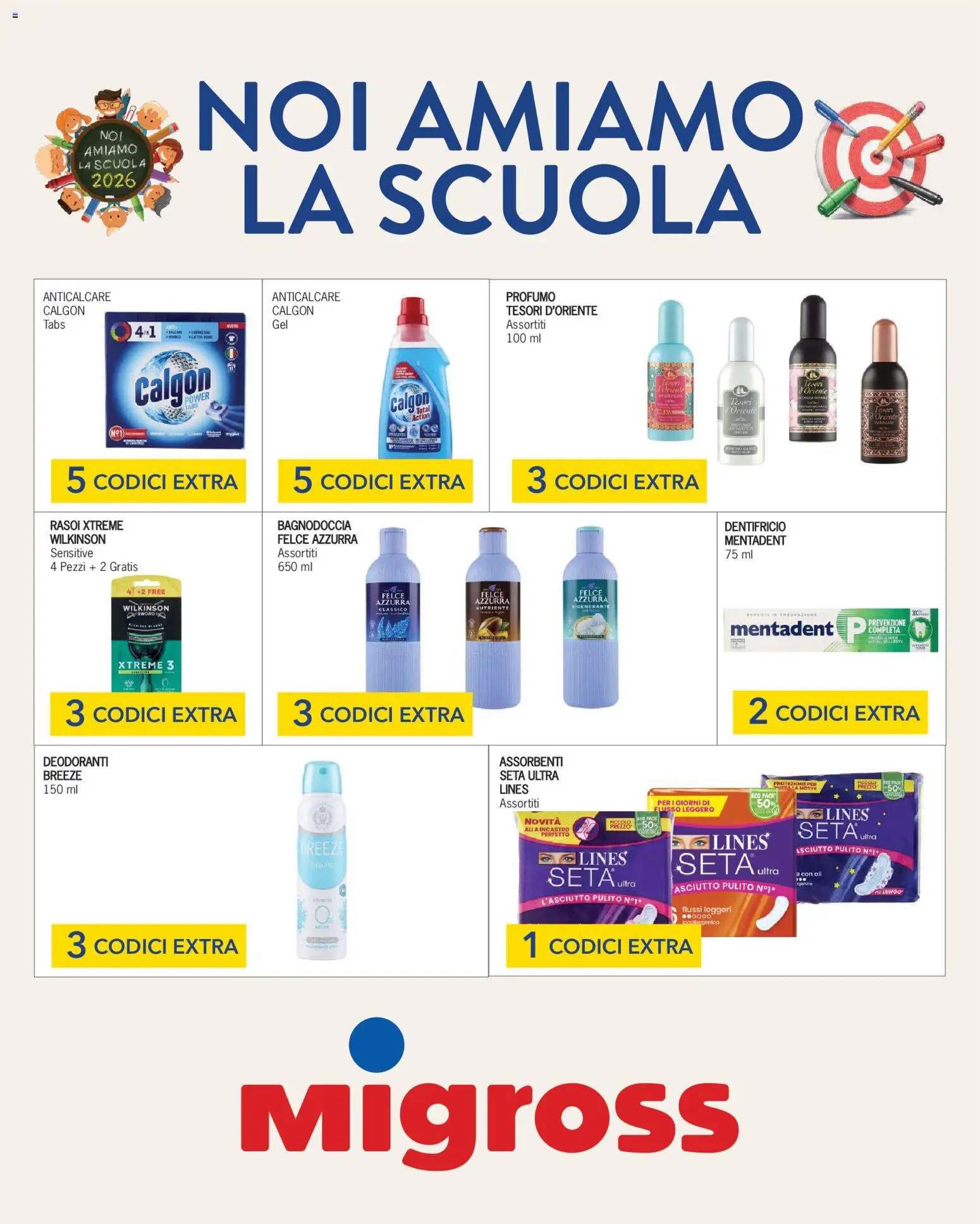 Volantino Migross del 22/10/2026 | Pagina: 4 | Prodotti: Dentifricio, Anticalcare, Assorbenti, Profumo