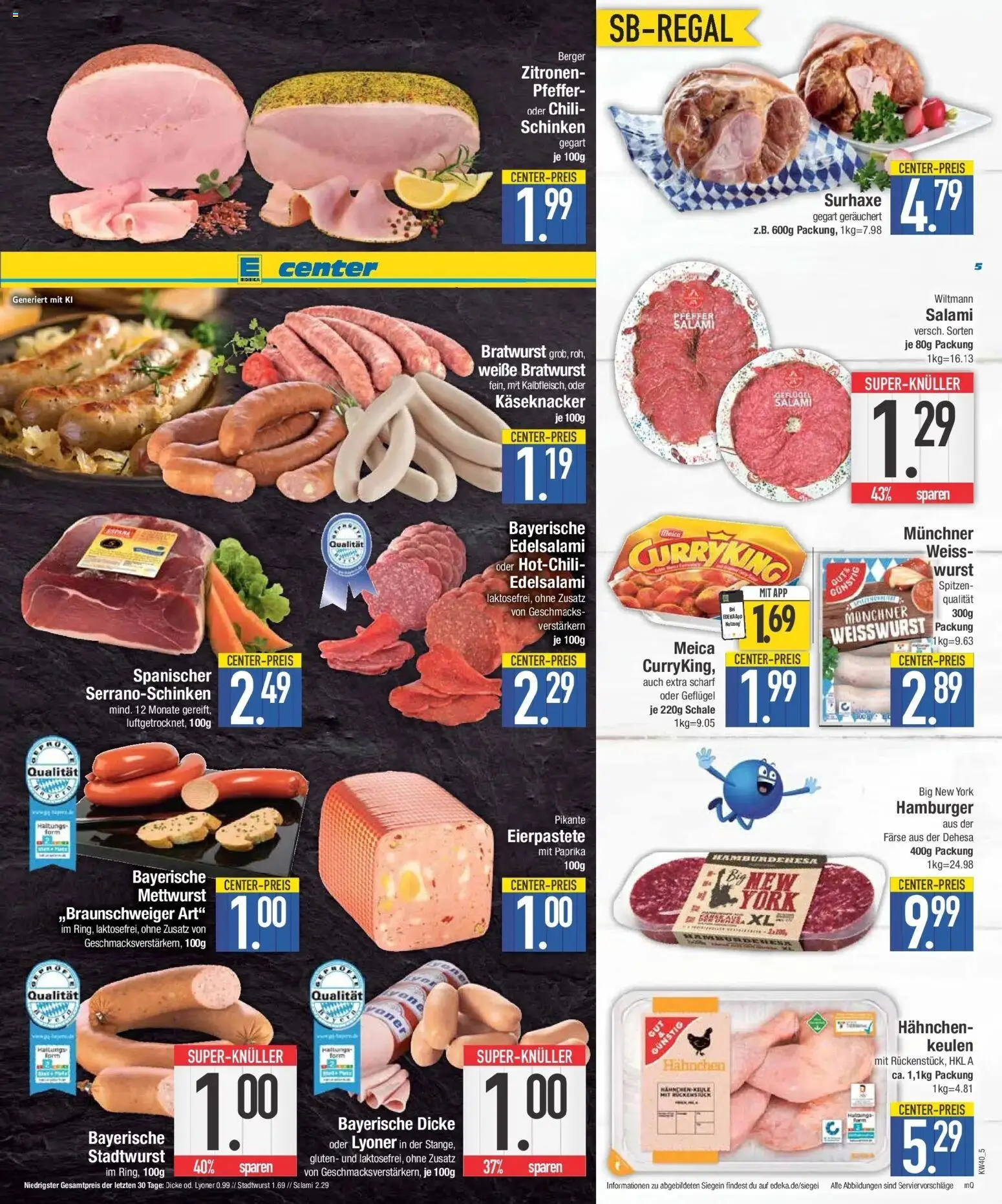 E center Prospekt Ingolstadt (ab 28.09.2026) zum Blättern | Seite: 5 | Produkte: Hahnchen, Chili, Salami, Schinken