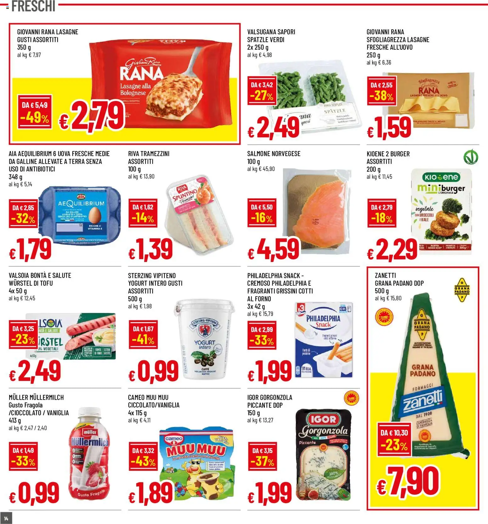 Volantino Famila del 03/09/2026 | Pagina: 14 | Prodotti: Vaniglia, Caffè, Salmone, Broccoli