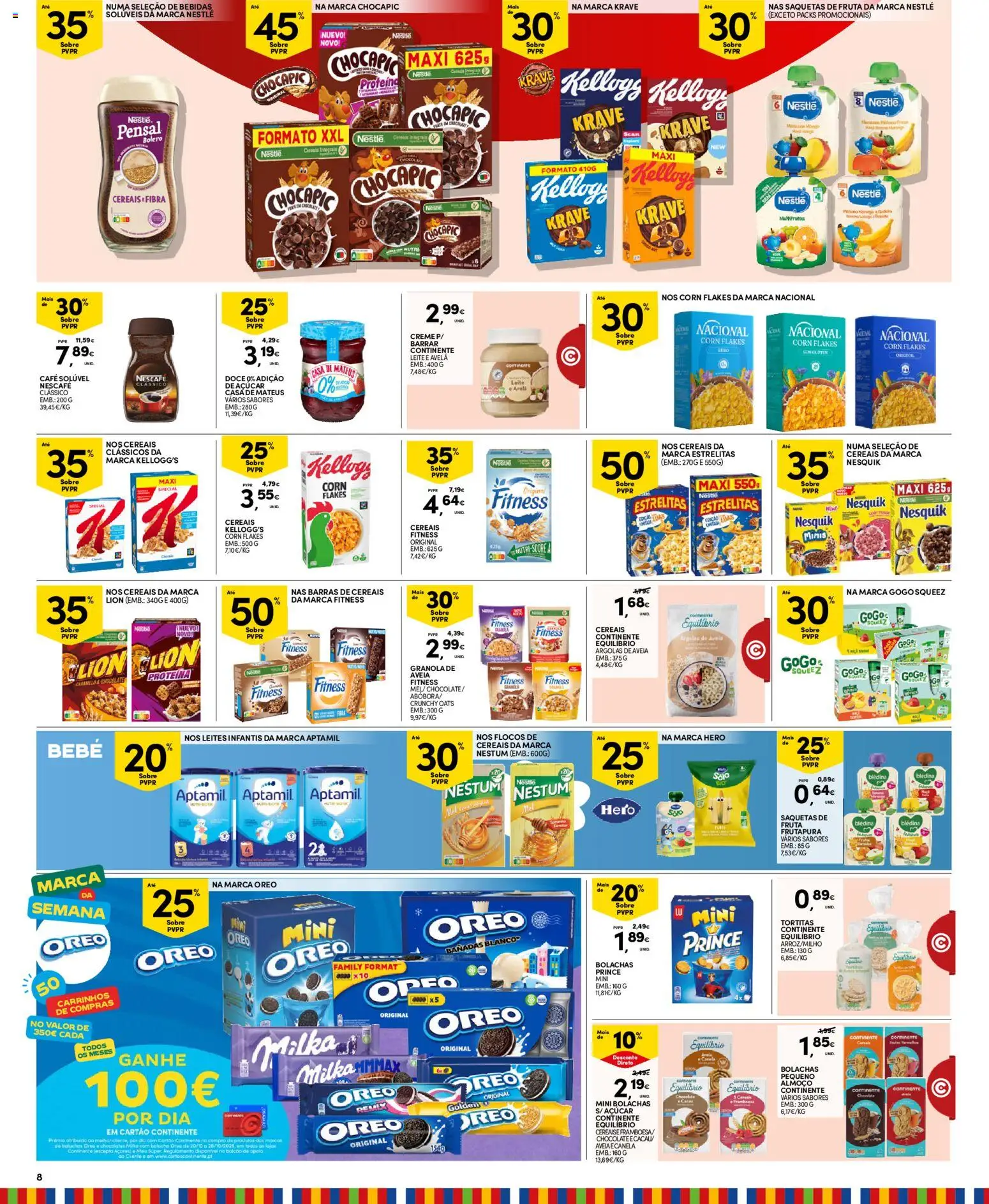Continente folheto Madeira │ válido de 20/10/2026 | Página: 8 | Produtos: Bolachas, Canela, Nestlé, Flocos
