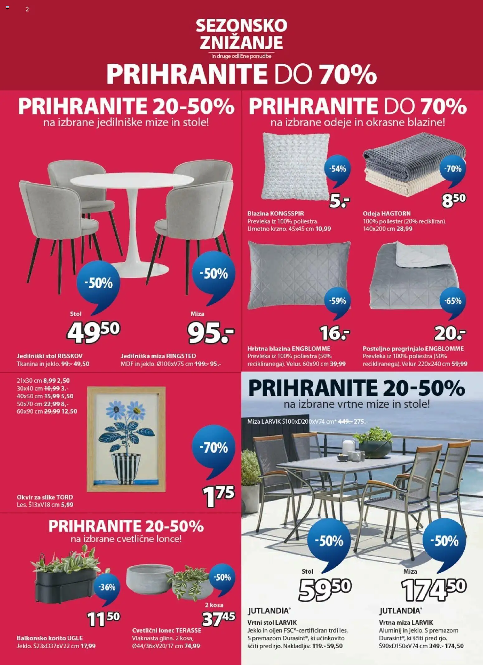 Novi JYSK katalog ponudbe – veljaven od 03.06.2026 | Stran: 2 | Izdelki: Vrtni stol, Odeja, Miza, Stol