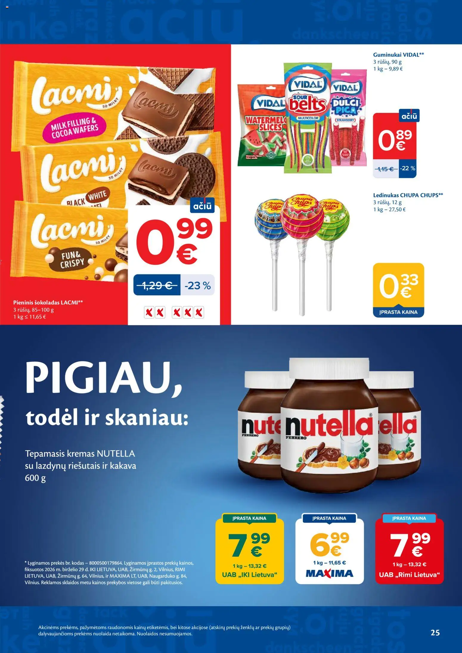 MAXIMA akcijos nuo 2026.07.07 | Puslapis: 25 | Prekių: Kremas, Šokoladas, Pica, Guminukai