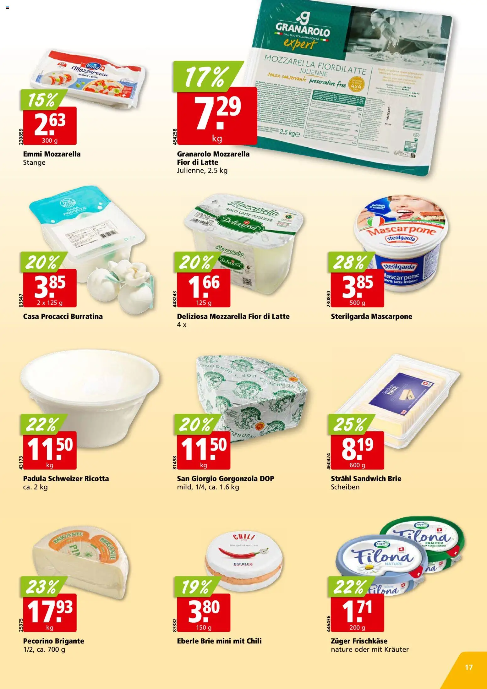 Aligro aktionen Schlieren, Gossau SG, Frauenfeld, Rapperswil-Jona, Sargans, Bern – gültig ab 03.08.2026 | Seite: 17 | Produkte: Mascarpone, Chili