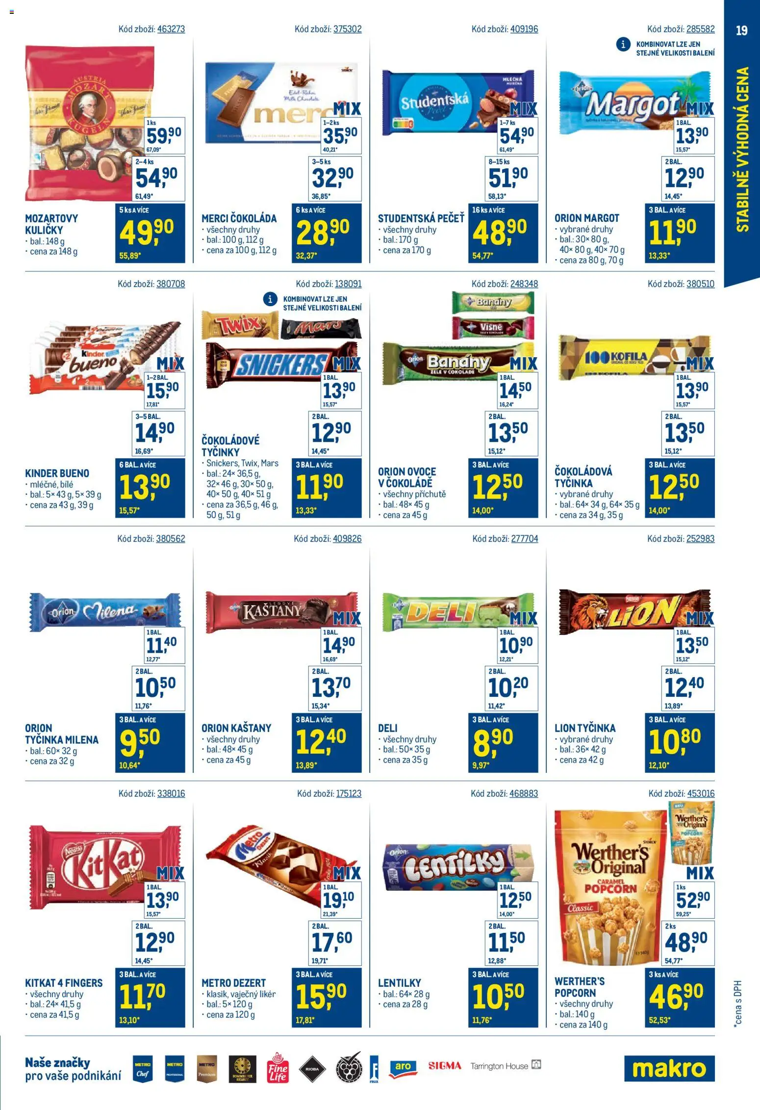 Makro leták - Stabilně výhodná cena od 18.05.2026 | Strana: 19 | Produkty: Banány, Popcorn, Kofila, Lentilky