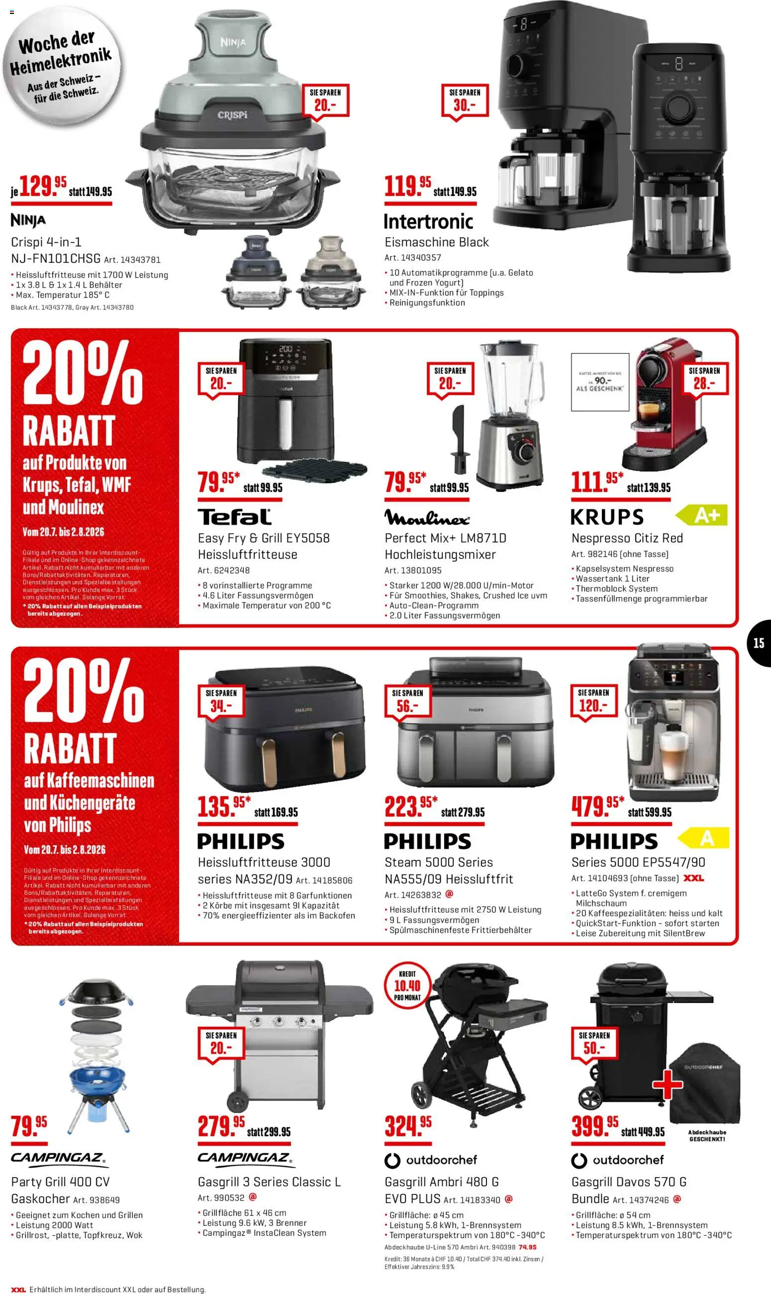 Interdiscount aktionen – gültig ab 20.07.2026 | Seite: 15 | Produkte: Insgesamt, Backofen, Wok, Philips