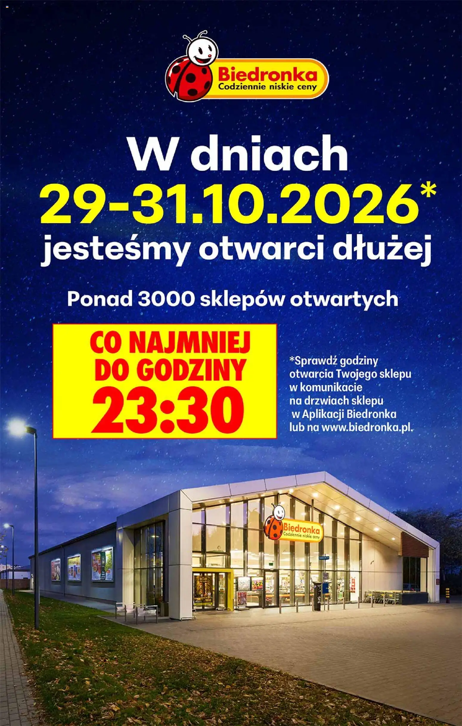 Biedronka Polsko leták - Jesteśmy otwarci dłużej od 29.10.2026 | Strana: 1