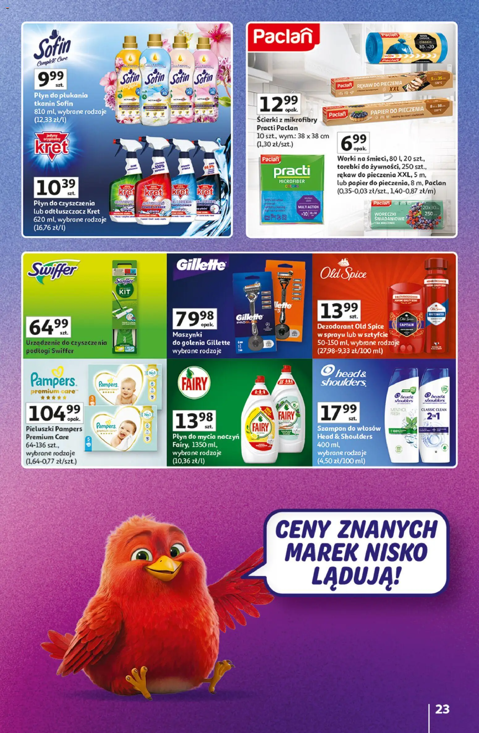 Auchan gazetka - 30 Lat Hipermarket Znane marki od 03.09.2026 | Strona: 23 | Produkty: Płyn do płukania, Pampers, Płyn do płukania tkanin, Old spice