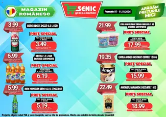 Ofertele Senic valabile de la 05.10.2026 | Pagină: 6 | Produse: Saci menajeri, Cornulețe, Șervețele umede, Tampoane