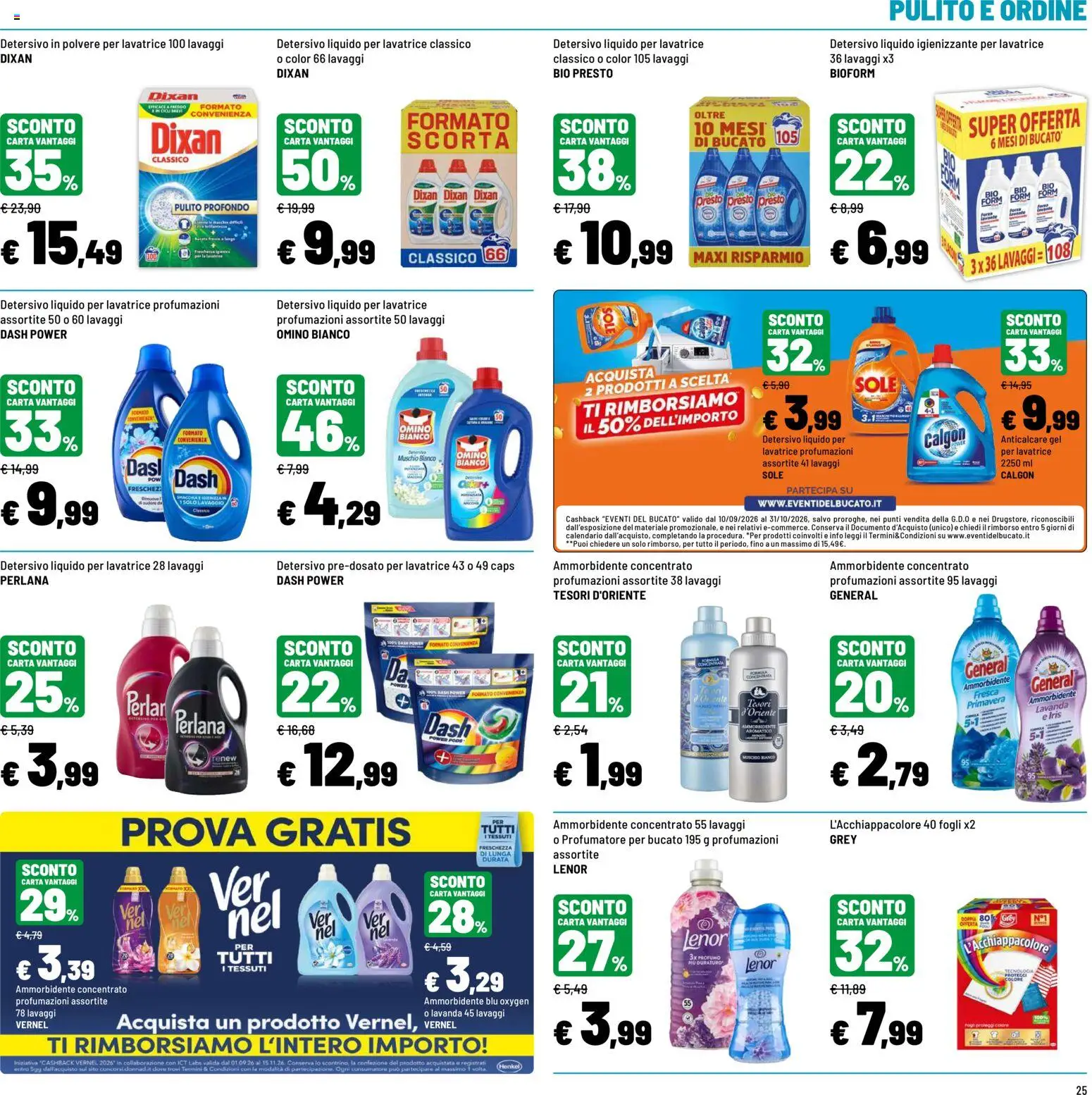 Volantino Iper del 12/10/2026 | Pagina: 25 | Prodotti: Detersivo in polvere, Anticalcare, Lavatrice, Lavanda