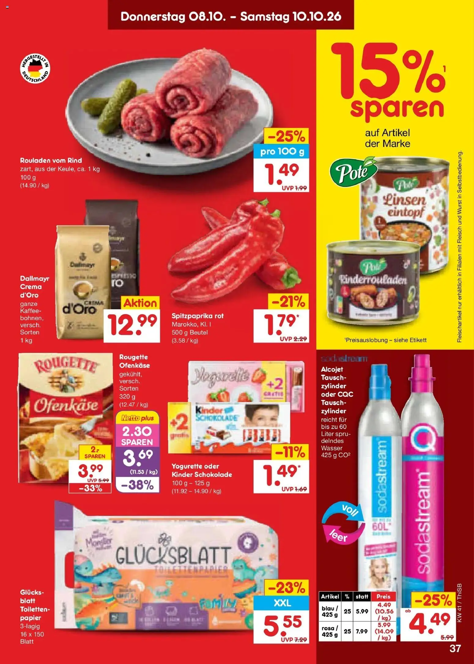 Netto Marken-Discount Prospekt Pirna – gültig ab 05.10.2026 | Seite: 47 | Produkte: Kinder schokolade, Schokolade, Wasser, Sodastream