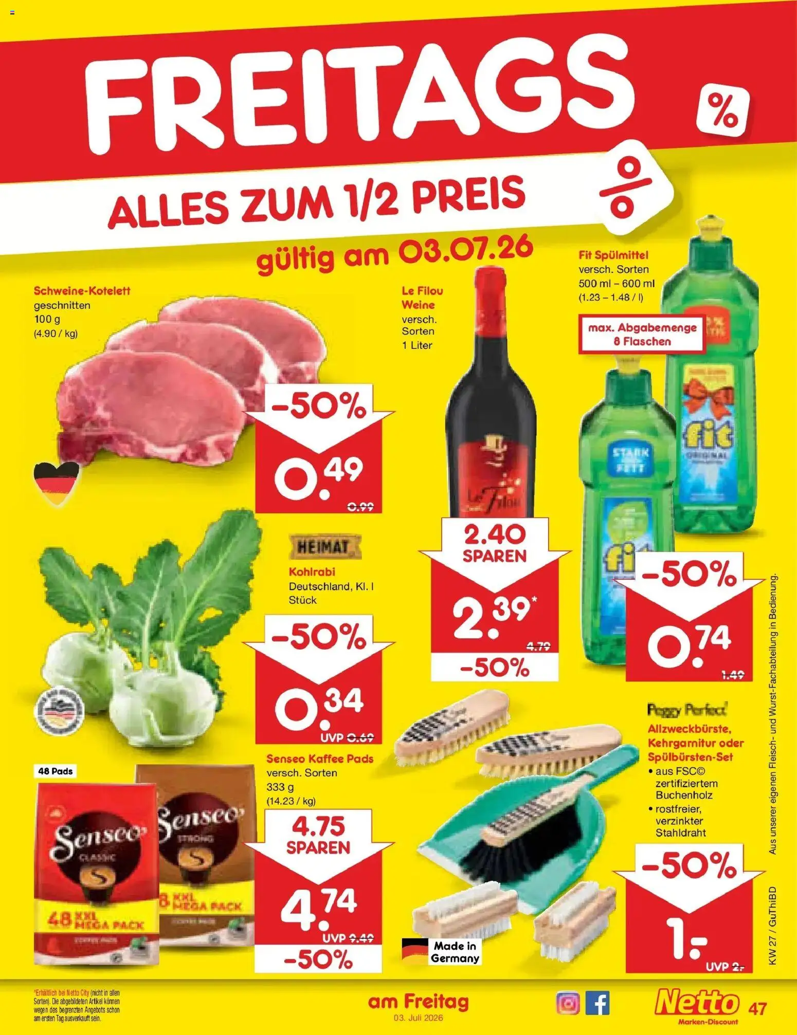 Netto Marken-Discount Prospekt Augustusburg – gültig ab 29.06.2026 | Seite: 67 | Produkte: Senseo, Le filou, Kaffee, Kohlrabi