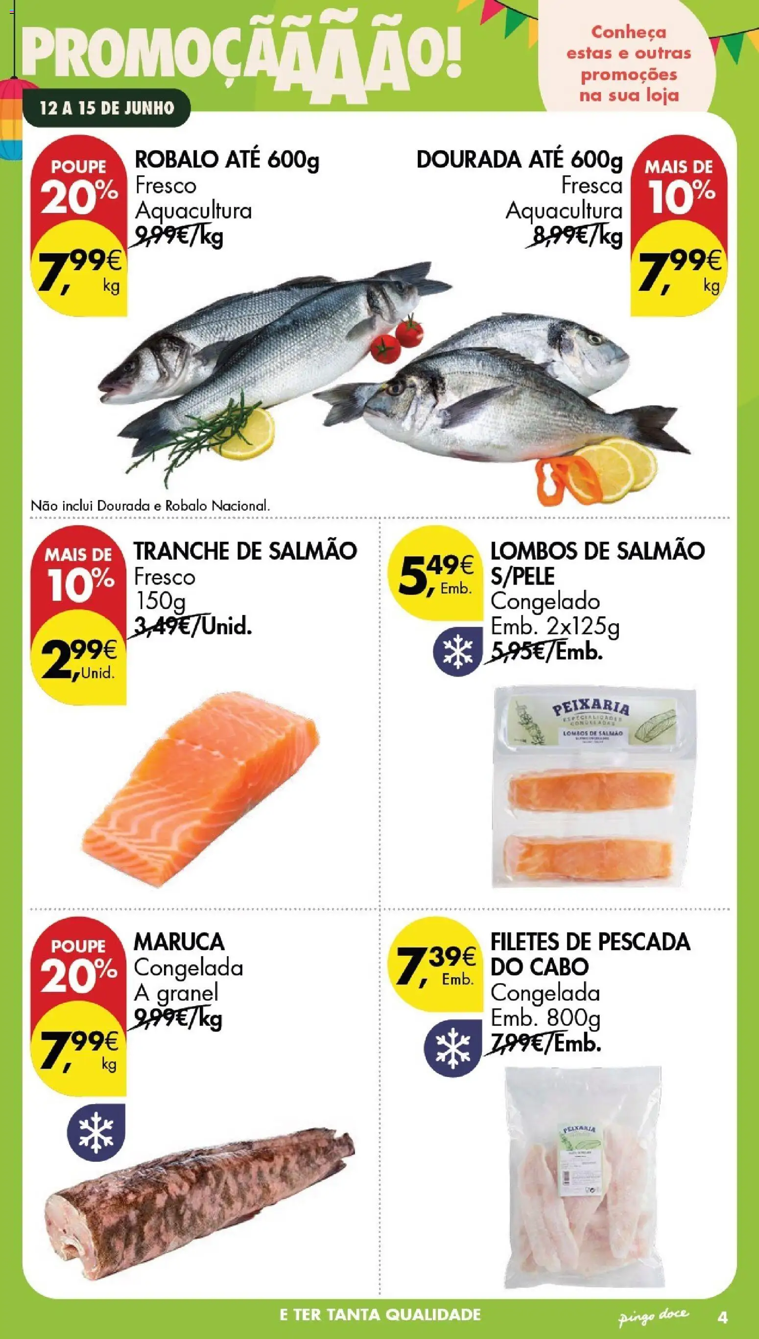 Pingo Doce Poupe este Fim de Semana │ válido de 12.06.2026 | Página: 4 | Produtos: Dourada, Cabo, Pescada, Salmão