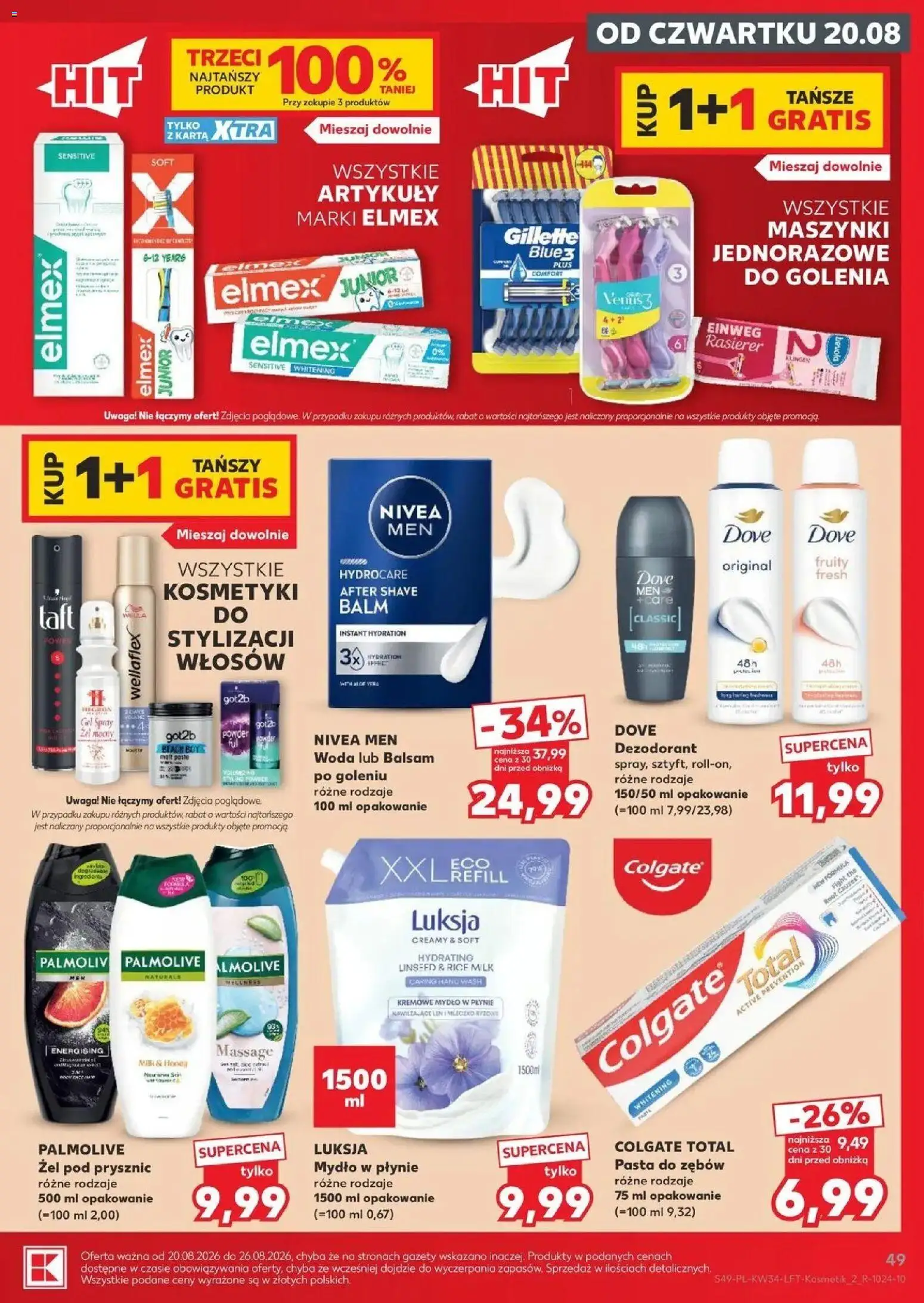 Kaufland gazetka od 20.08.2026 - od jutra PDF | Strona: 49 | Produkty: Karta, Prysznic, Dove, Woda