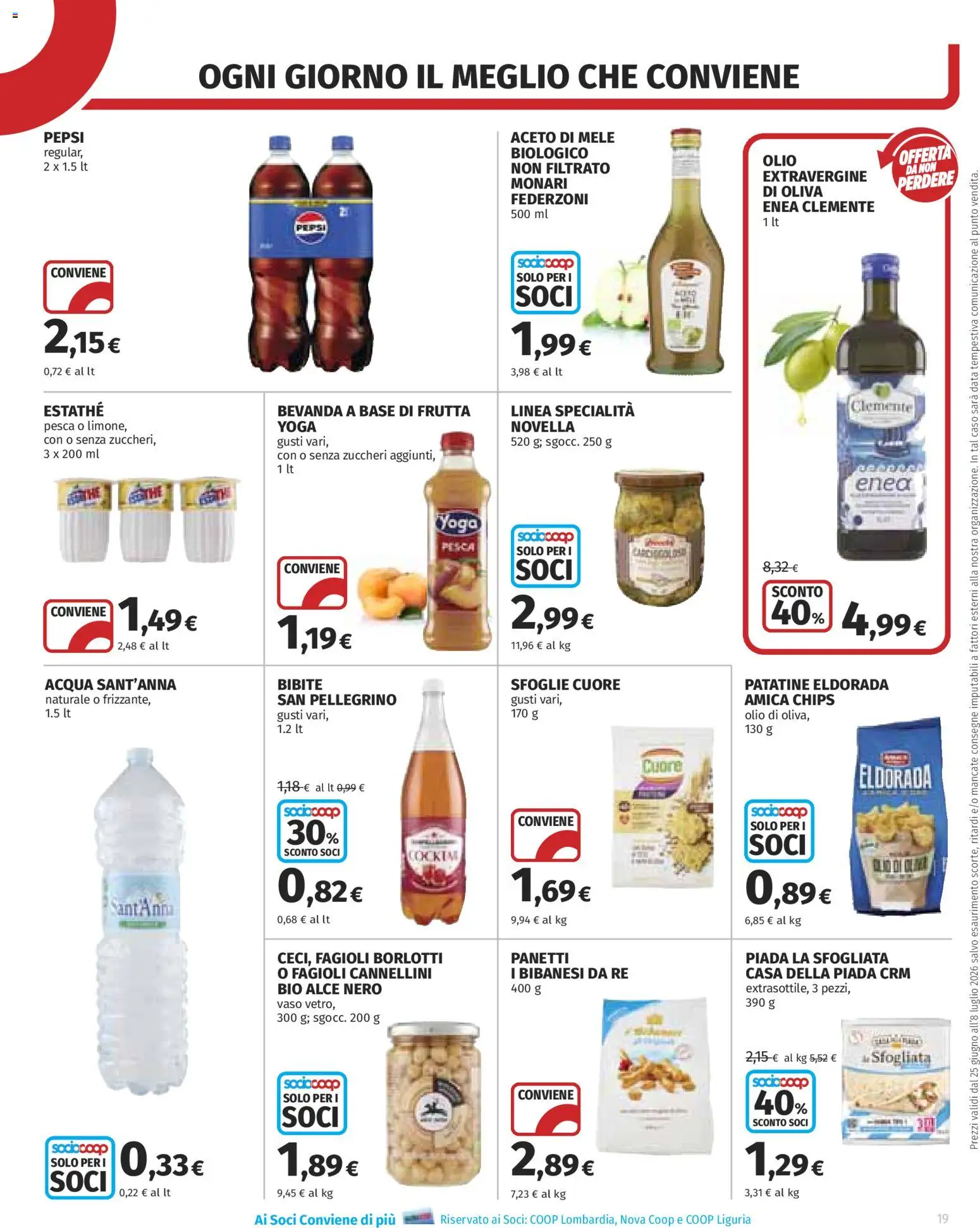 Volantino COOP del 25/06/2026 | Pagina: 19 | Prodotti: Patatine, Cannellini, Fagioli, Vaso