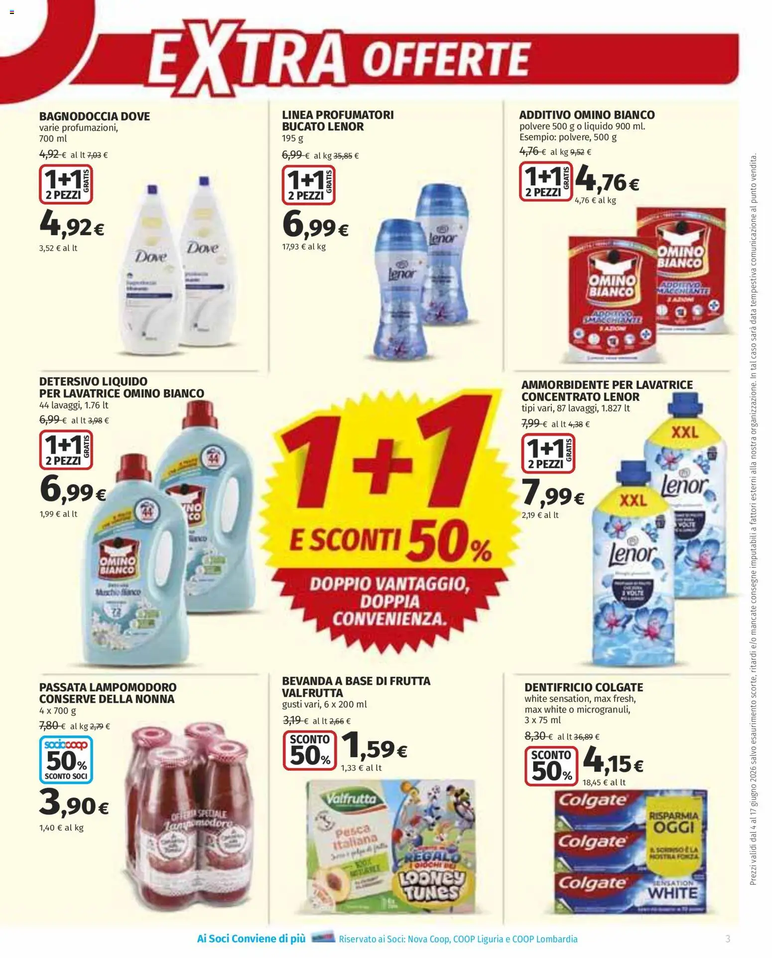Volantino Ipercoop del 04.06.2026 | Pagina: 3 | Prodotti: Dentifricio, Frutta, Lavatrice, Data