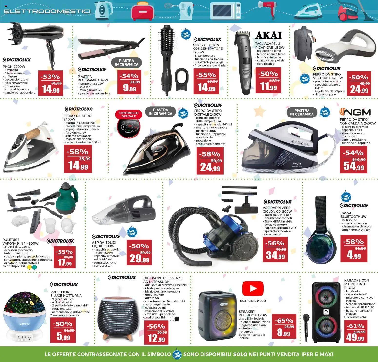 Volantino Happy Casa del 13.05.2026 | Pagina: 12 | Prodotti: Nebulizzatore, Speaker, Ferro da stiro, Batterie