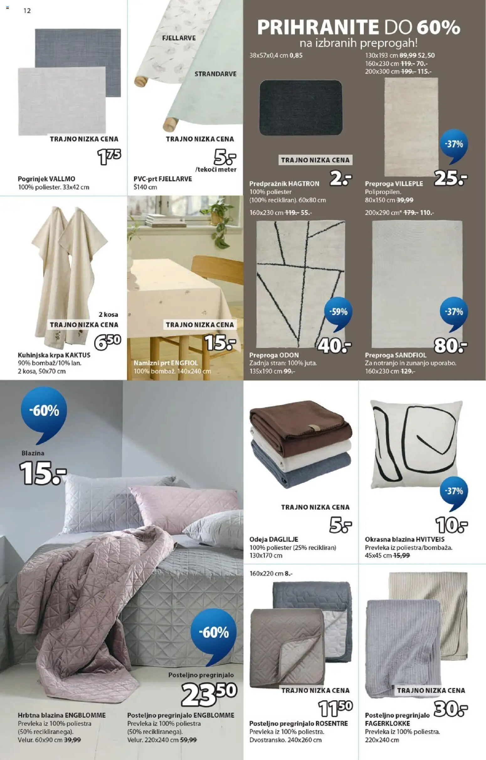 Novi JYSK katalog ponudbe – veljaven od 14.10.2026 | Stran: 12 | Izdelki: Pregrinjalo, Pogrinjek, Preproga, Predpraznik