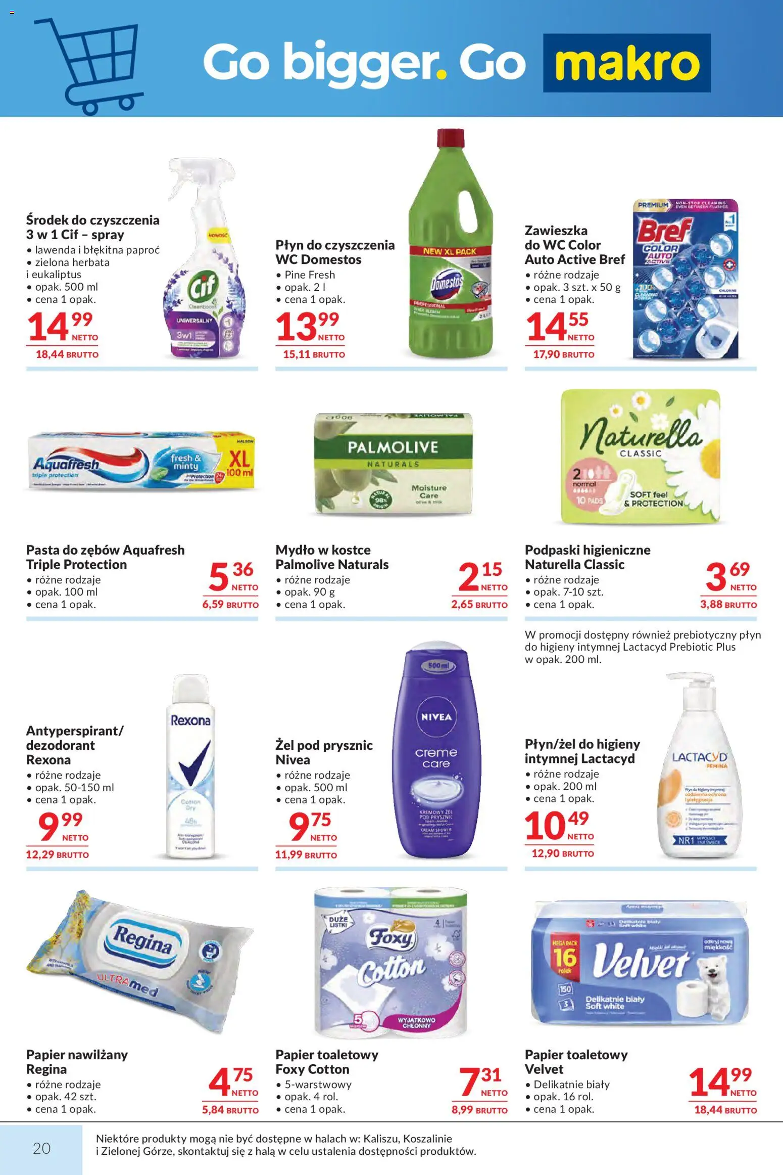 Makro gazetka od 01.09.2026 | Strona: 20 | Produkty: Papier toaletowy, Papier nawilżany, Prysznic, Dezodorant