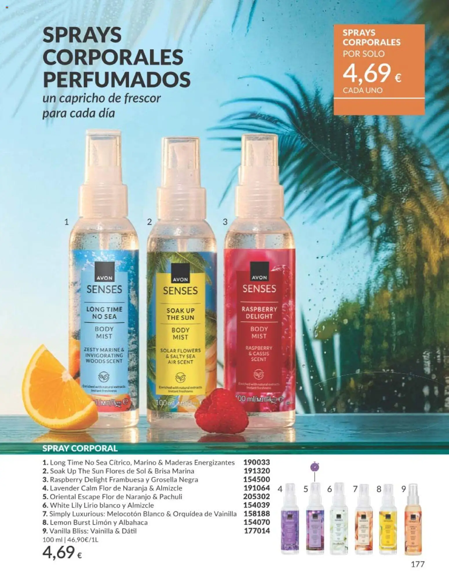 Catálogo AVON campaña 8 │ válido desde el 01/08/2026 | Página: 177 | Productos: Flores, Limón, Spray corporal, Body