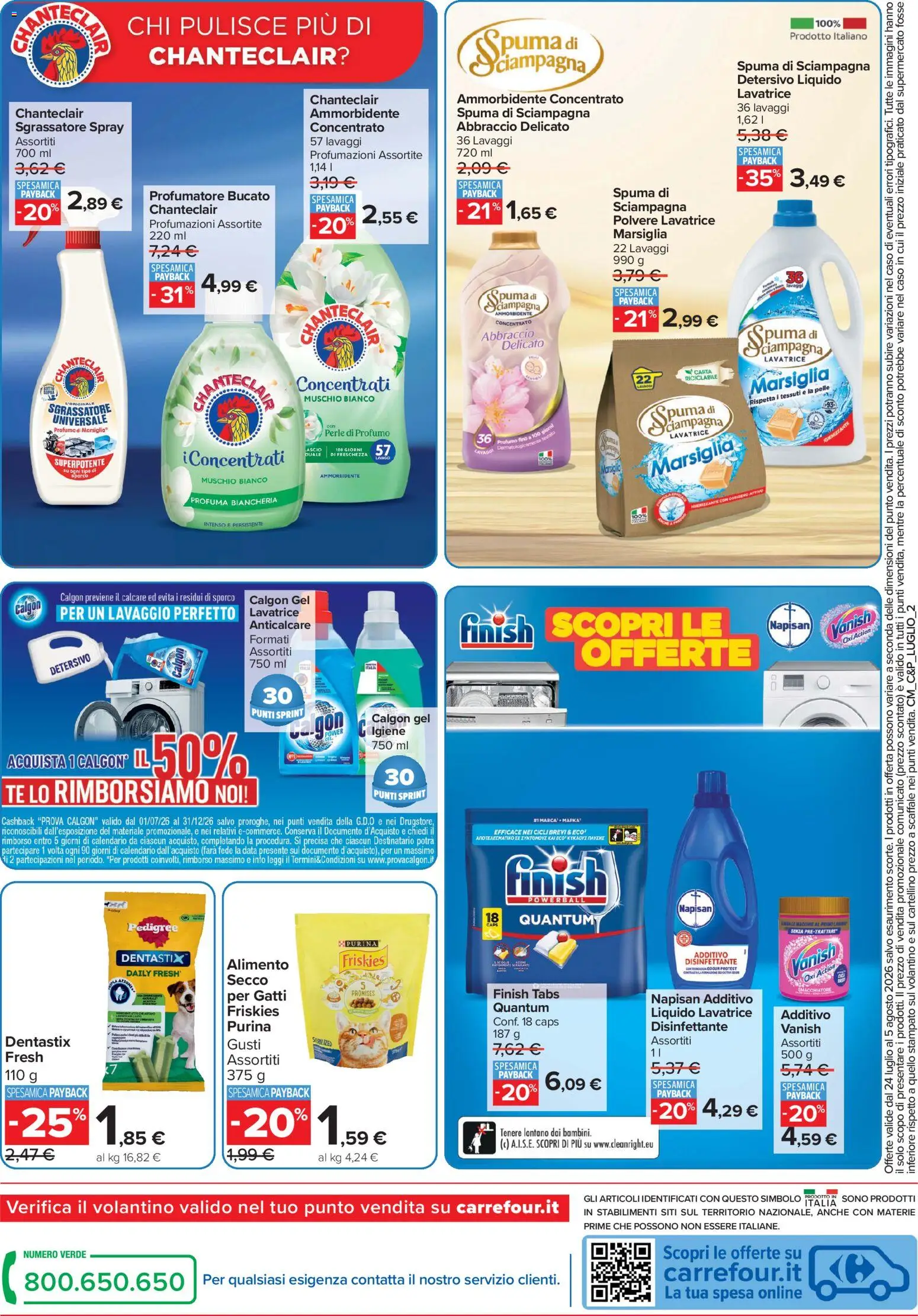Volantino Carrefour del 24/07/2026 | Pagina: 16 | Prodotti: Anticalcare, Lavatrice, Scaffale, Profumo
