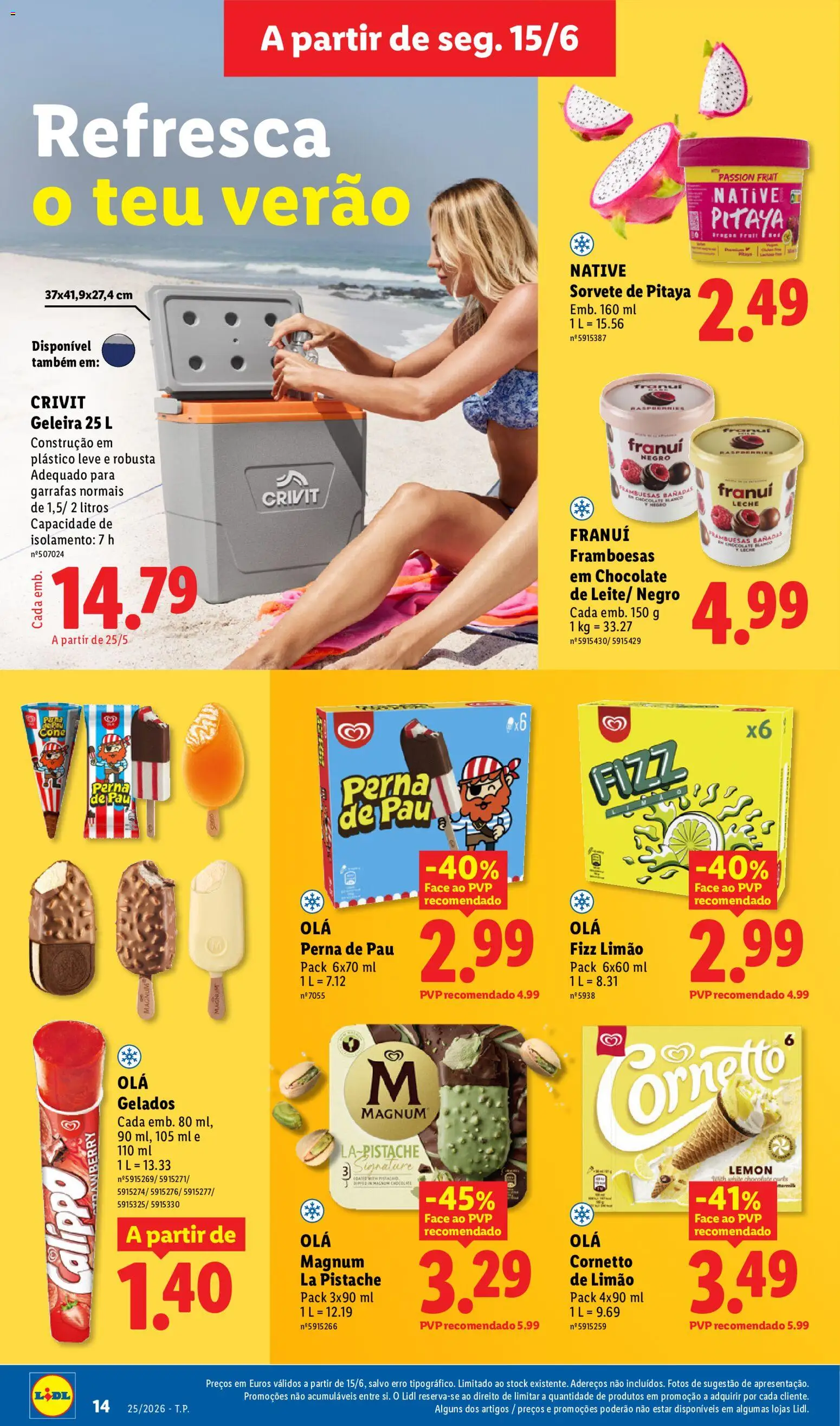 Lidl Folheto Especial │ válido de 15/06/2026 | Página: 14 | Produtos: Isolamento, Framboesas, Chocolate, Sorvete
