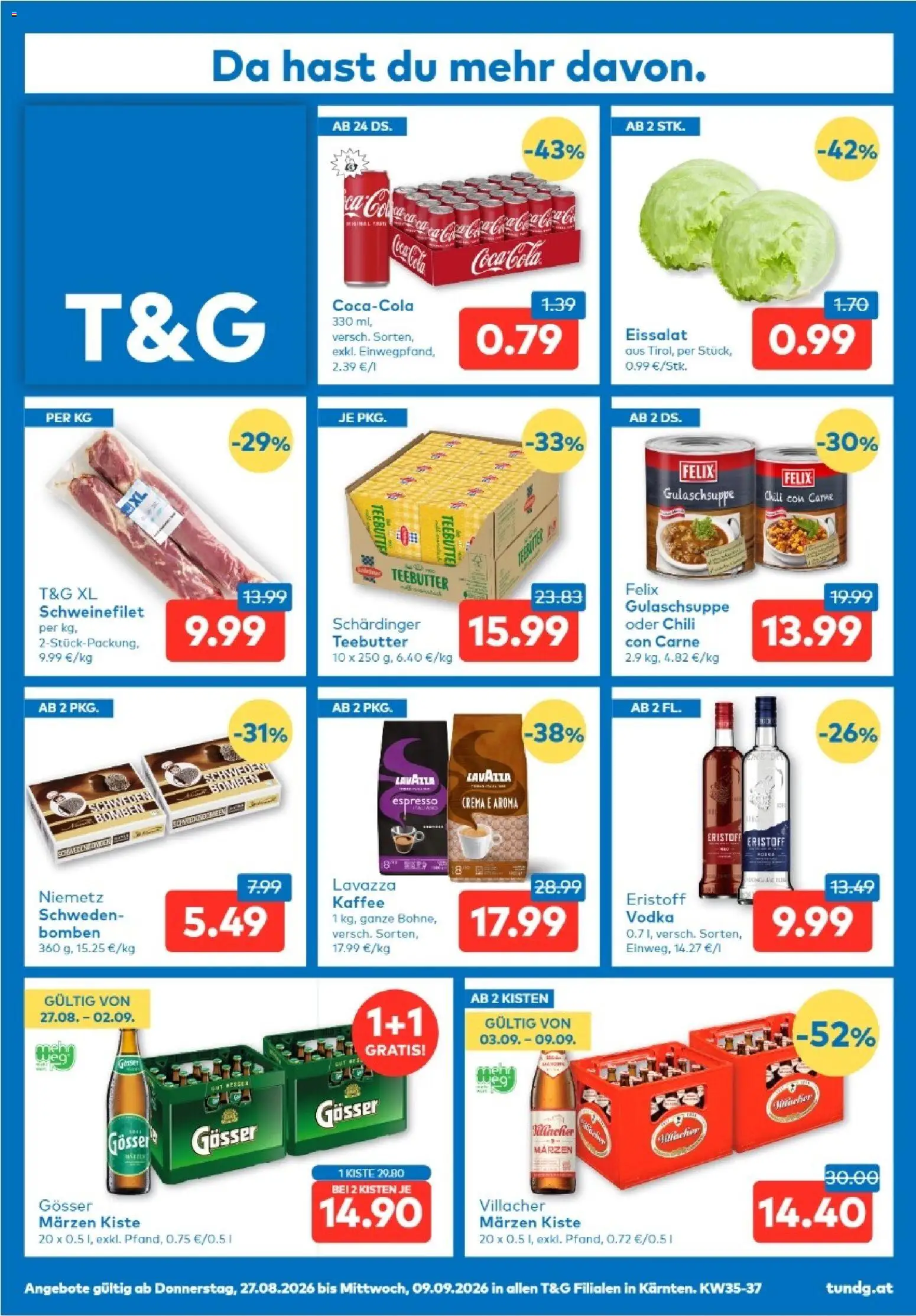 T&G Kärnten gültig ab 27.08.2026 | Seite: 1 | Produkte: Chili, Kaffee