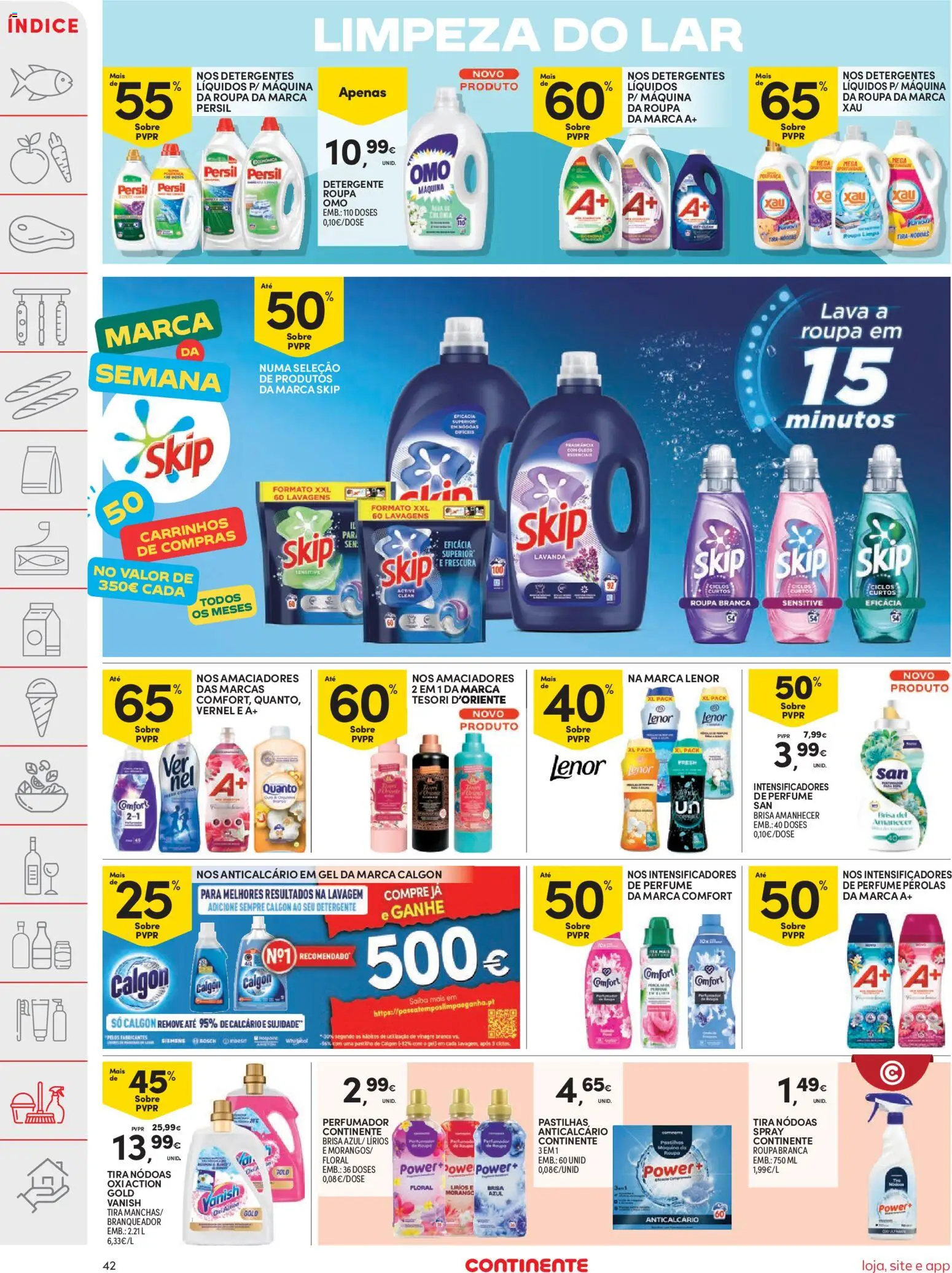 Continente folheto │ válido de 14.04.2026 | Página: 42 | Produtos: Vinagre, Fragrância, Detergente, Persil